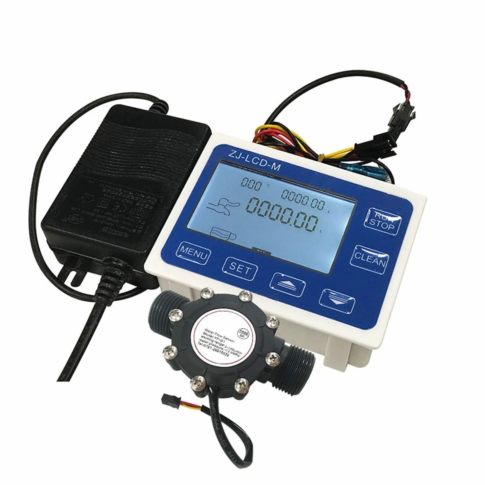 Medidor de Flujo de Agua Controlador cuantitativo de Flujo con Pantalla Digital DN25, Sensor de Flujo de Agua de 1 ", Uso de válvula solenoide for controlar y Mostrar el Flujo de líquido