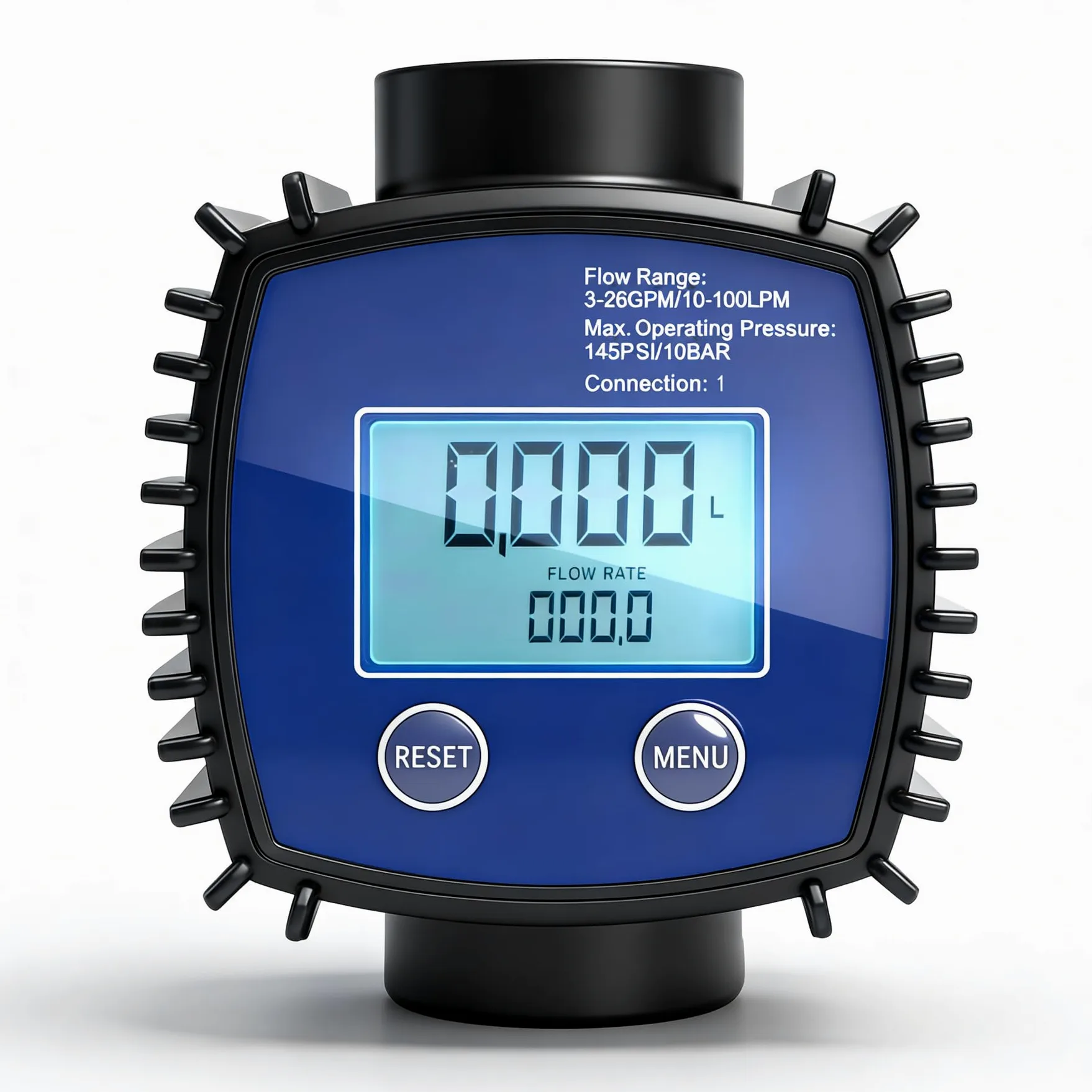 Caudalimetro Agua 1 Pulgada Rosca Interna, 5-120L/Min Contador de Medidor de Flujo Digital de Alta Precisión LCD, para Diesel, Gasolina, Urea, Líquido