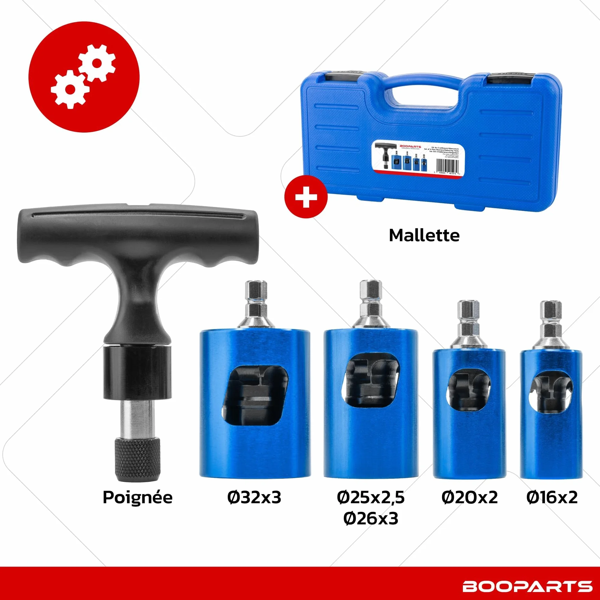 Kit Pro Escariador Abocardador Calibrador Multicapa Ø16-32 mm PEX PER para Taladro Maletín