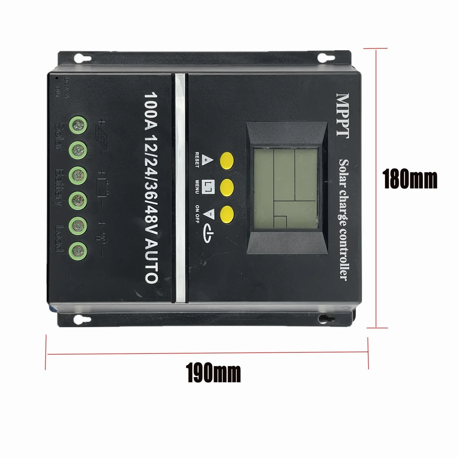 Controlador de carga solar, 100A/80A/60A MPPT/PWM Controlador de carga solar 12V/24V/36V/48V Controlador automático Cargador de batería solar fotovoltaica con LCD &USB doble(80A)
