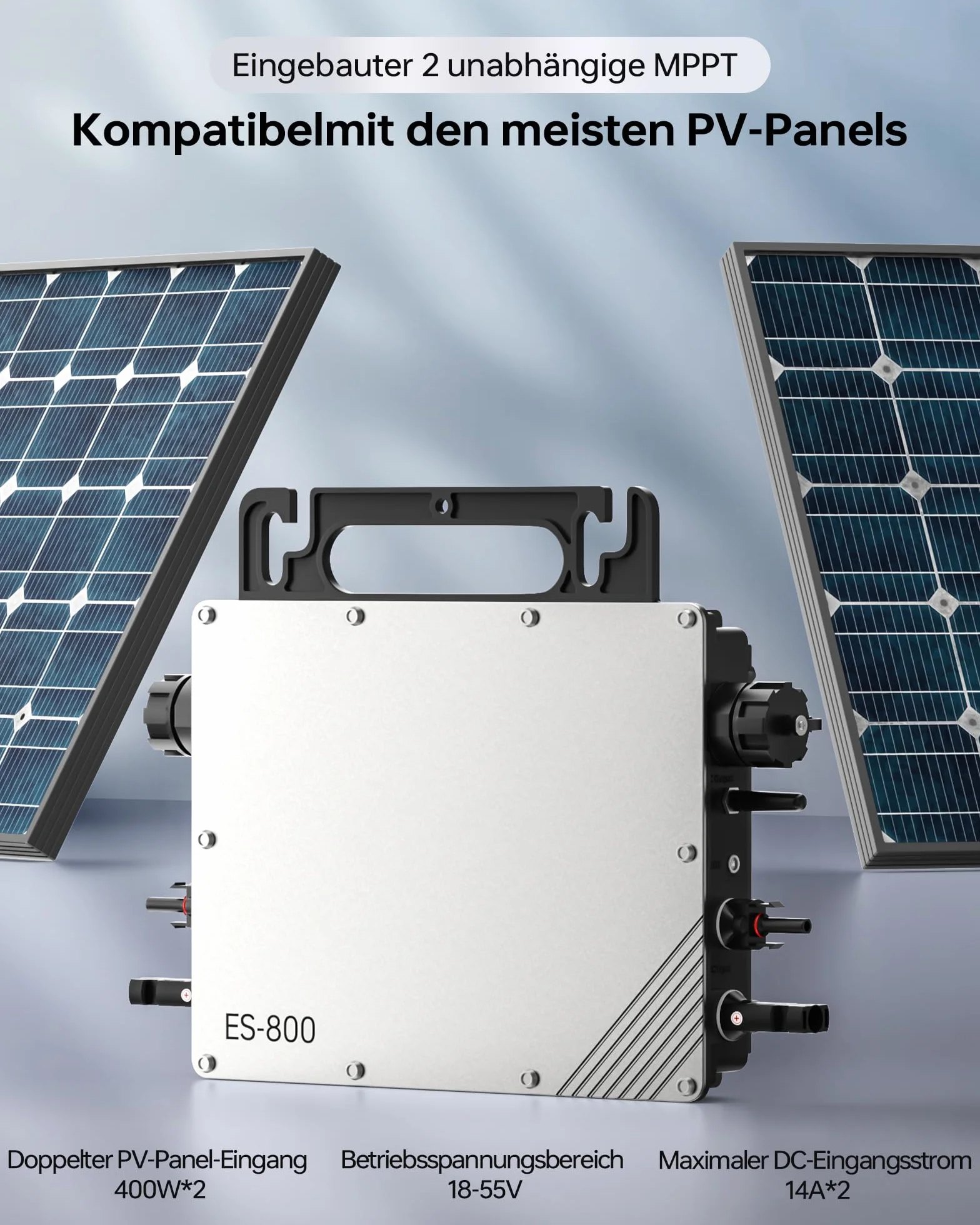 Micro inversor de 800 W, inversor Solar MPPT, Entrada de Red microsolar, Plug and Play, fácil instalación, vigilancia WiFi con aplicación IP67, Resistente al Agua
