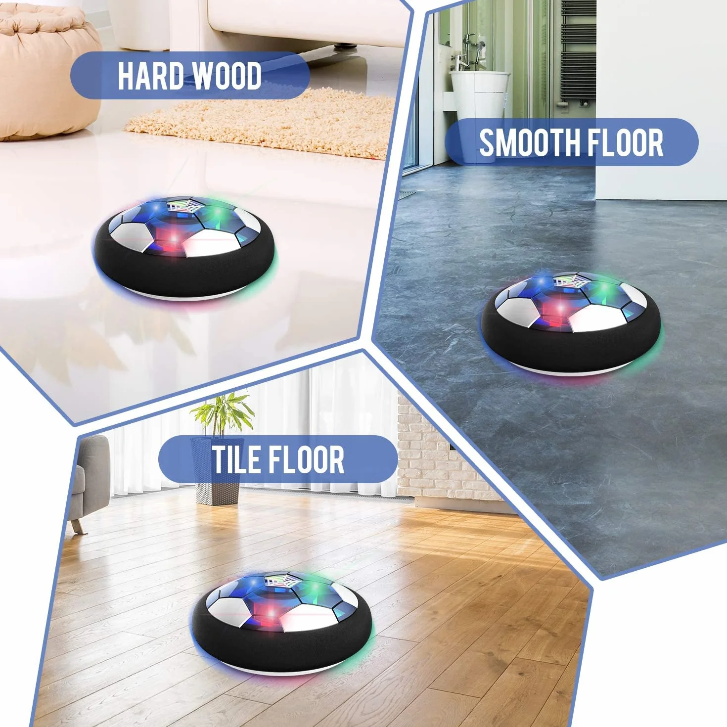 NIWWIN Balón de fútbol Hover LED, Juego eléctrico para interiores niños 3-12 años