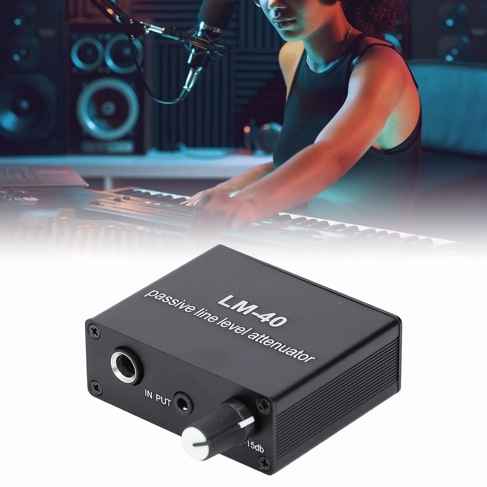 KIMISS Atenuador Pasivo de Sonido -40 DB a -15 DB Cable 3,5 Mm