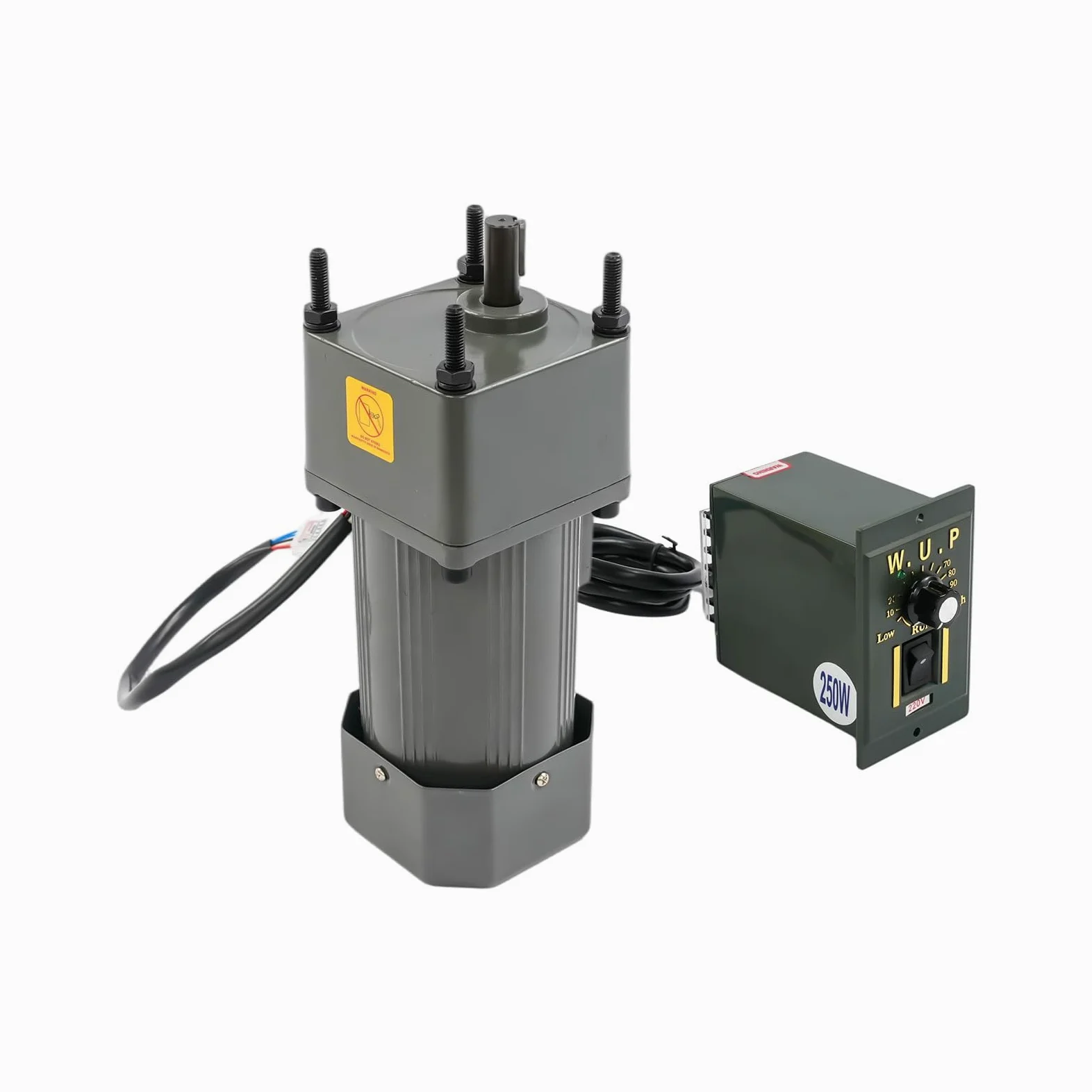 Motor de engranaje de 220 V, 10 K 250 W, motor de engranaje helicoidal con reductor y regulador de velocidad, 135 rpm, velocidad ajustable, 60 dB y 40 uF, motor eléctrico para máquinas de cría de