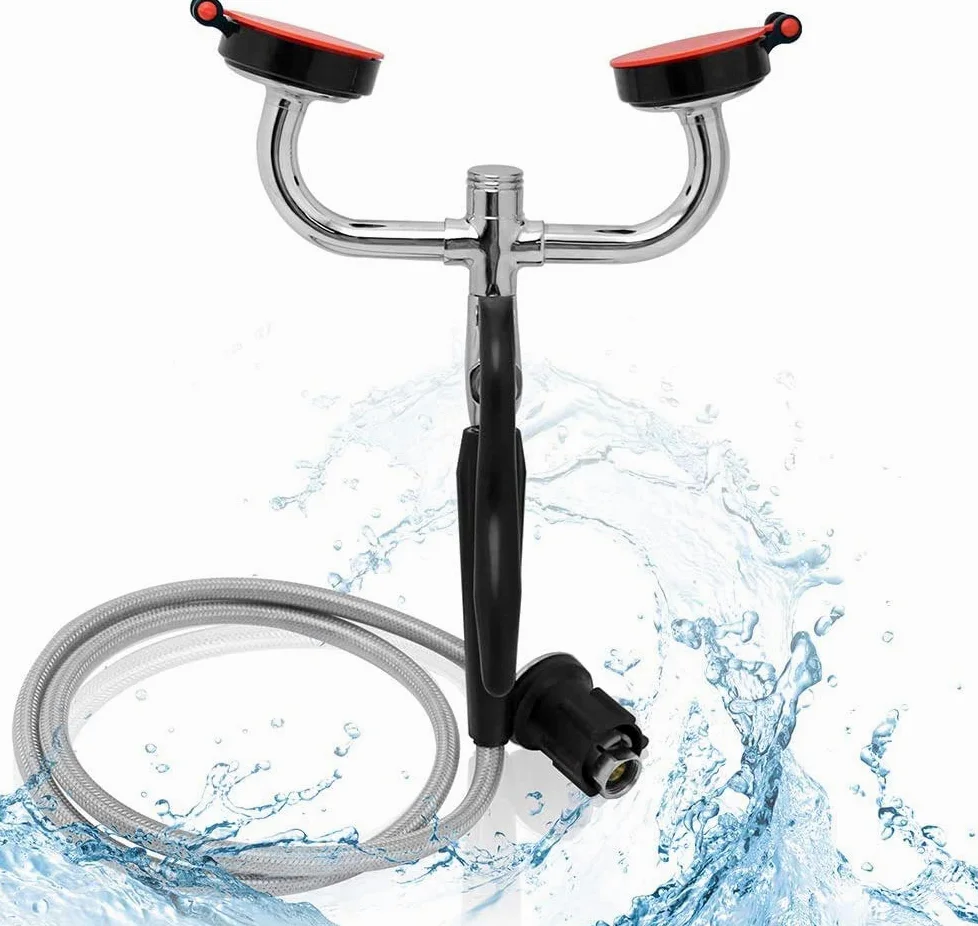 CGOLDENWALL Drench - Manguera de ducha de mano con manguera de acero inoxidable de 1,5 m para laboratorio e industrial