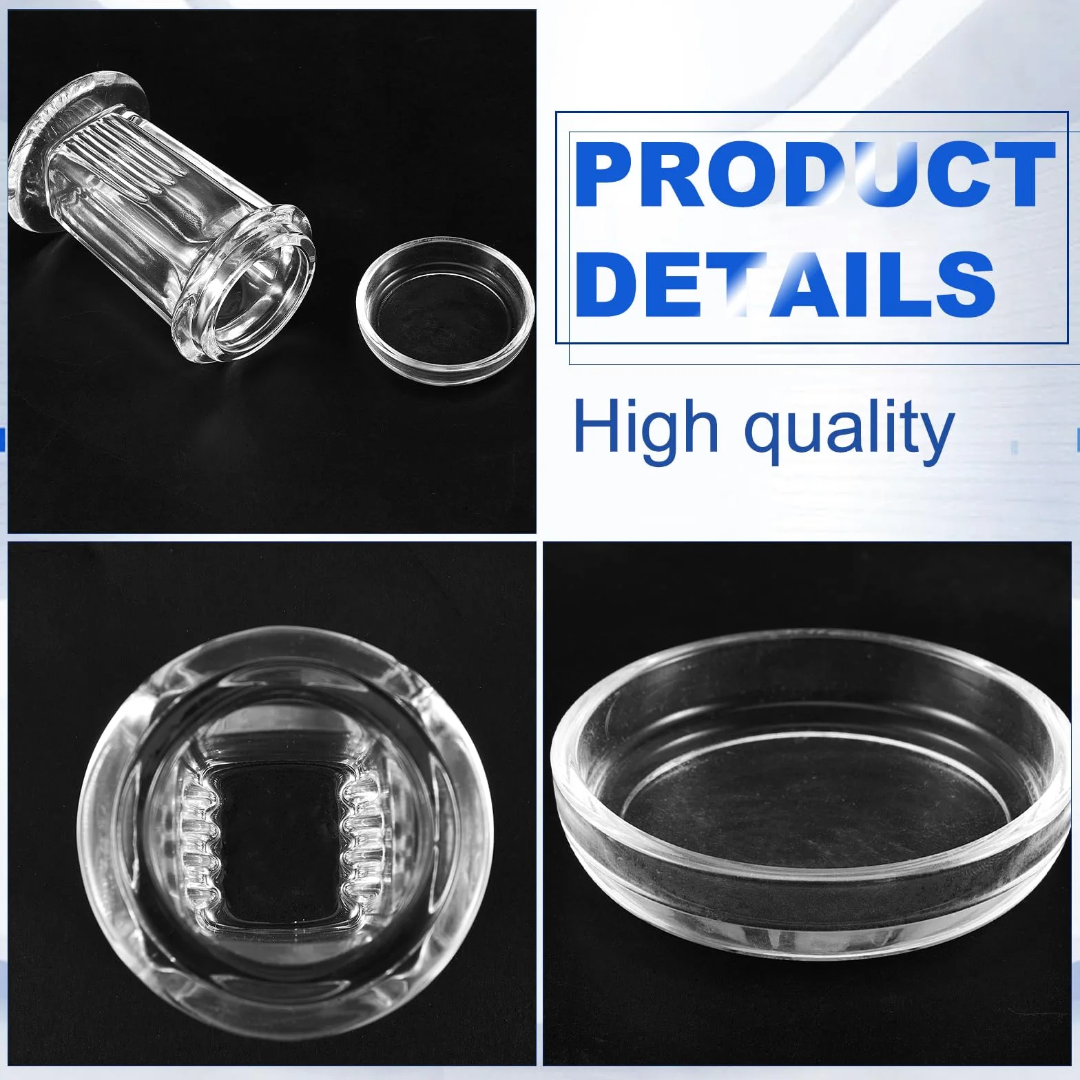 Sieral 6 tarros de tinción con capacidad para 5 diapositivas, 60 ml, tarro de vidrio con tapa para suministros de microscopio de laboratorio