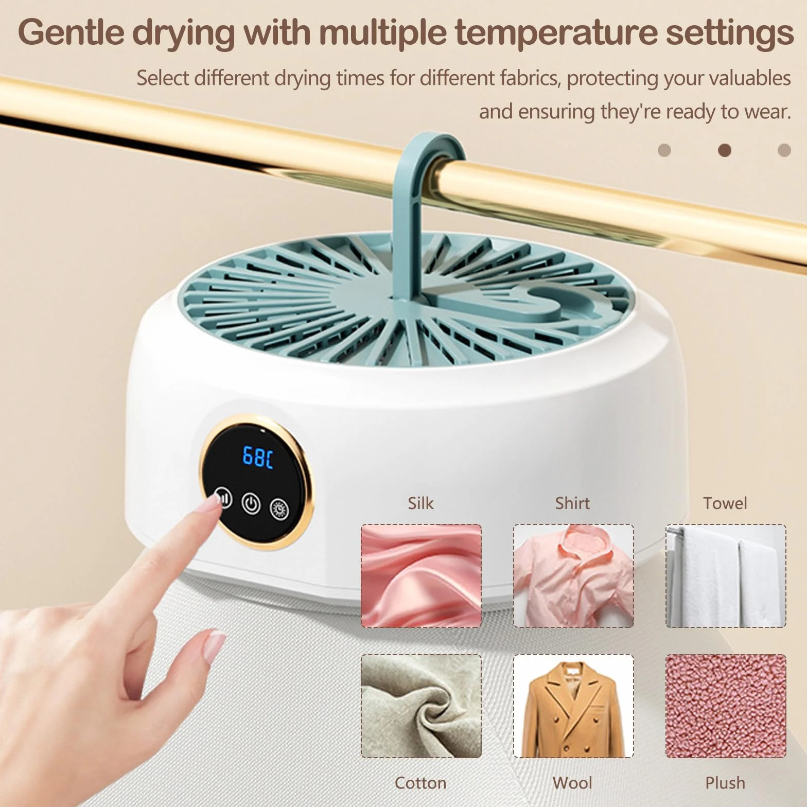 Secadora De Ropa Portátil, Mini Secadora Plegable Bombas De Calor Con Temporizador 1-8h