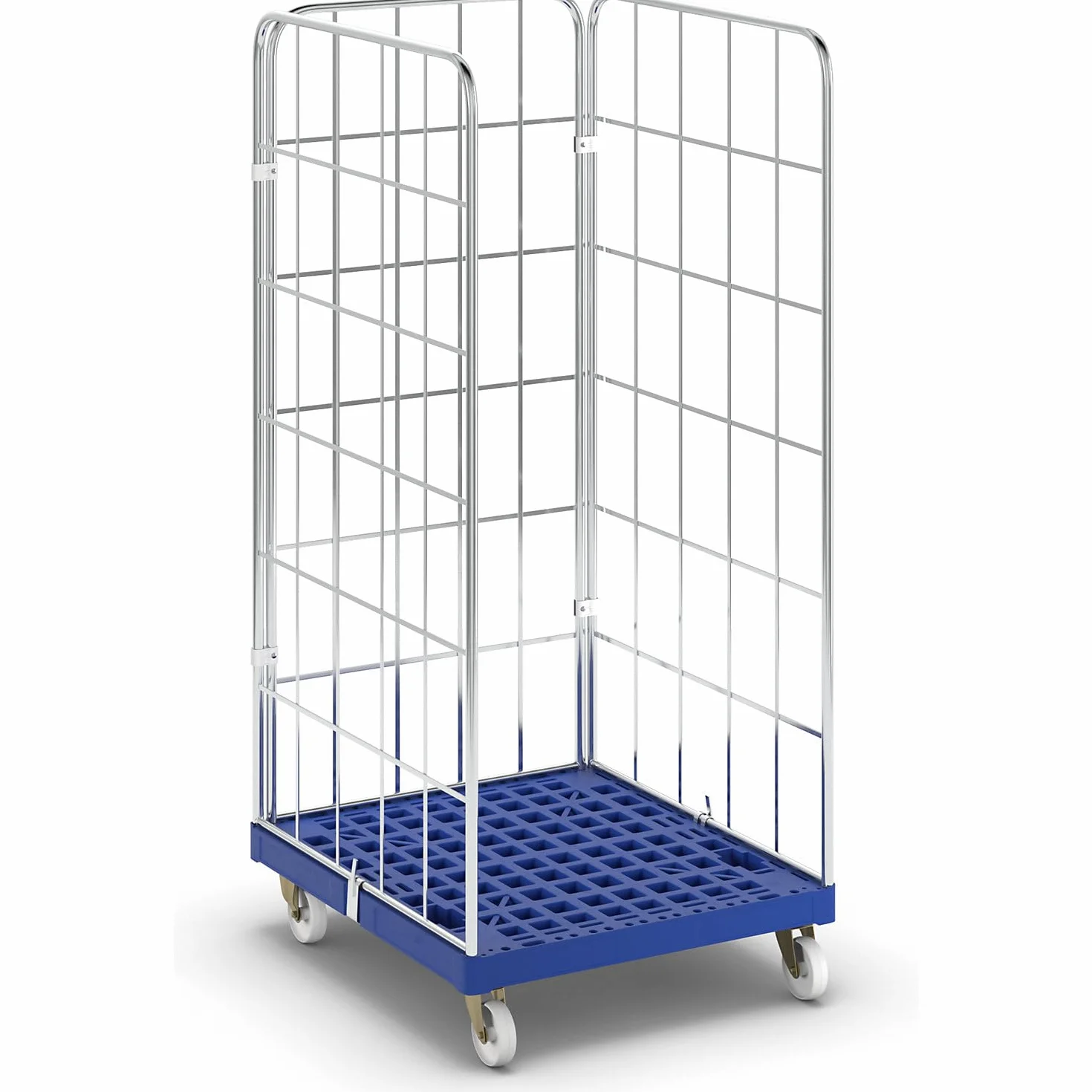 rollbehä lter con rollplatte de plástico, de 3 caras, galvanizados, LxB 724 x 815 mm, altura útil 1650 mm – Muebles Roller Transport Roller Roller transporte Roller Muebles rodillo de transporte