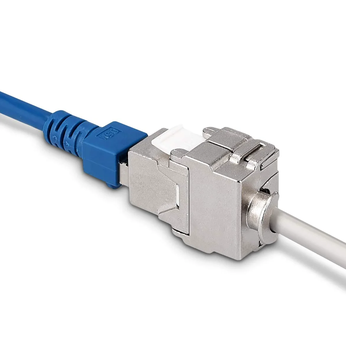 kwmobile 24x Módulo Keystone CAT 6A - Sistema de bloqueo rápido carcasa metálica 10Gbit/s - Montaje sin herramientas al panel de conexión modular