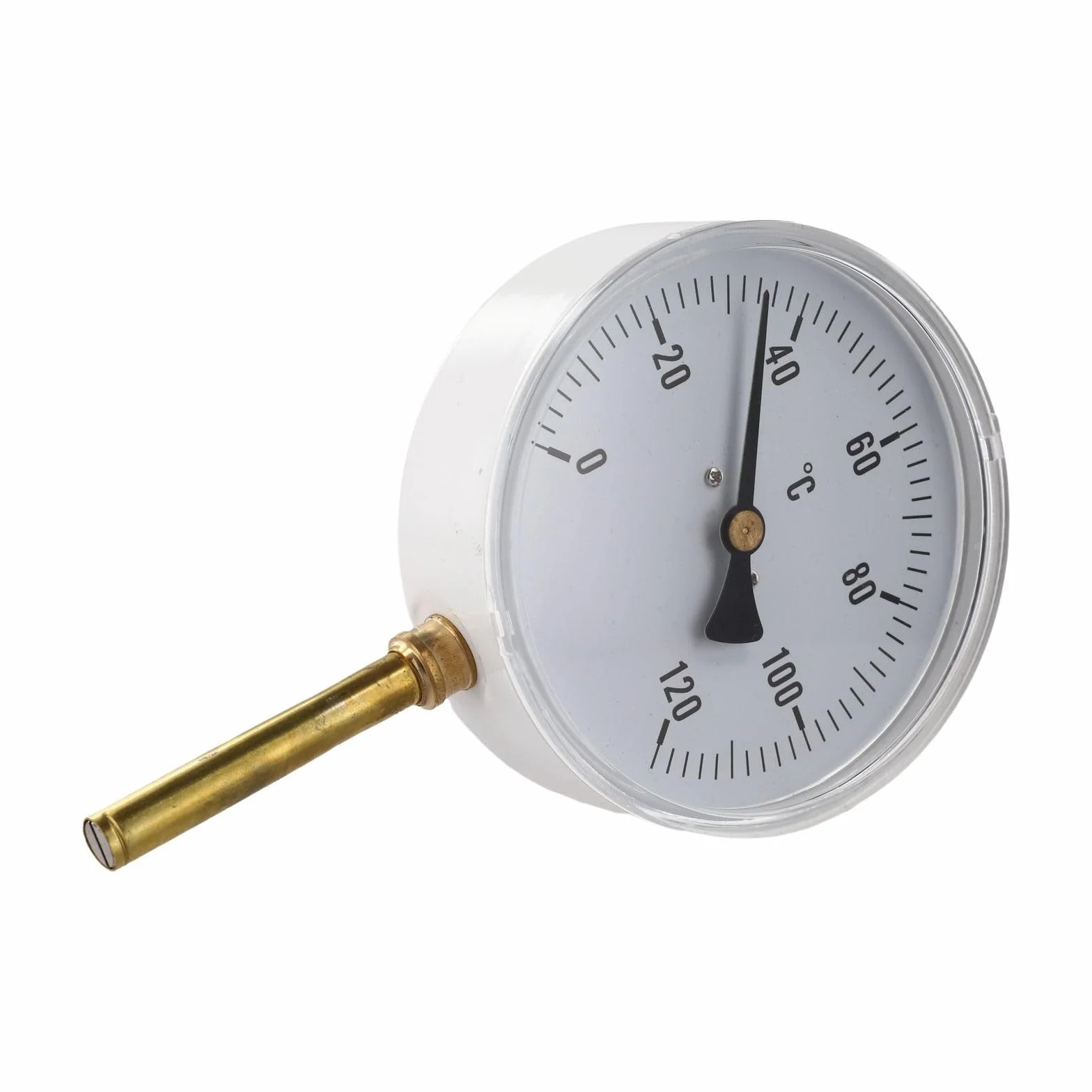 Termómetro bimetálico 100 mm 0-120 °C manguito inmersión G1/2 acero inoxidable rosca radial