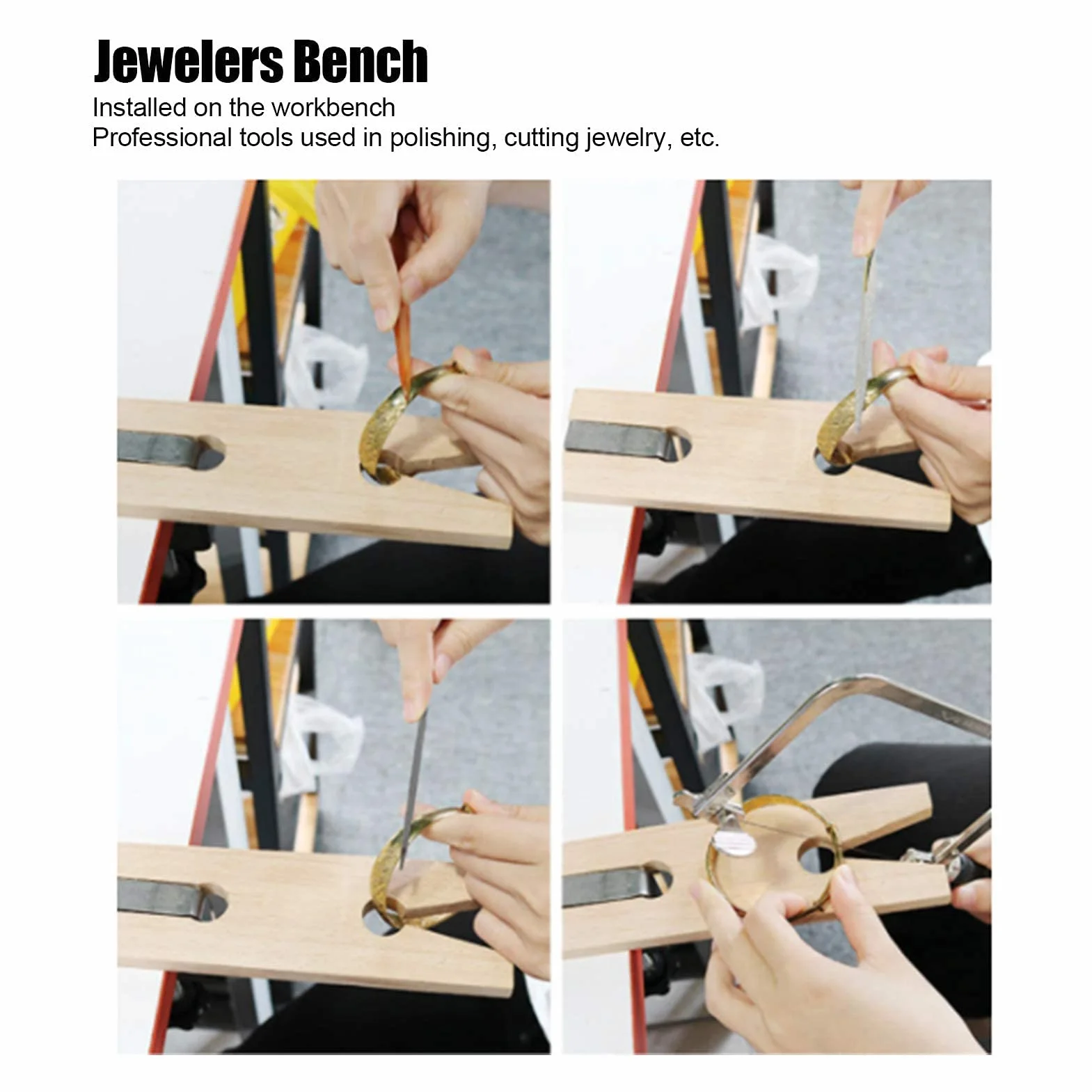 Joyeros Workbench de Madera con Abrazadera en Forma de C y Ranura en V para Fabricación de Joyería