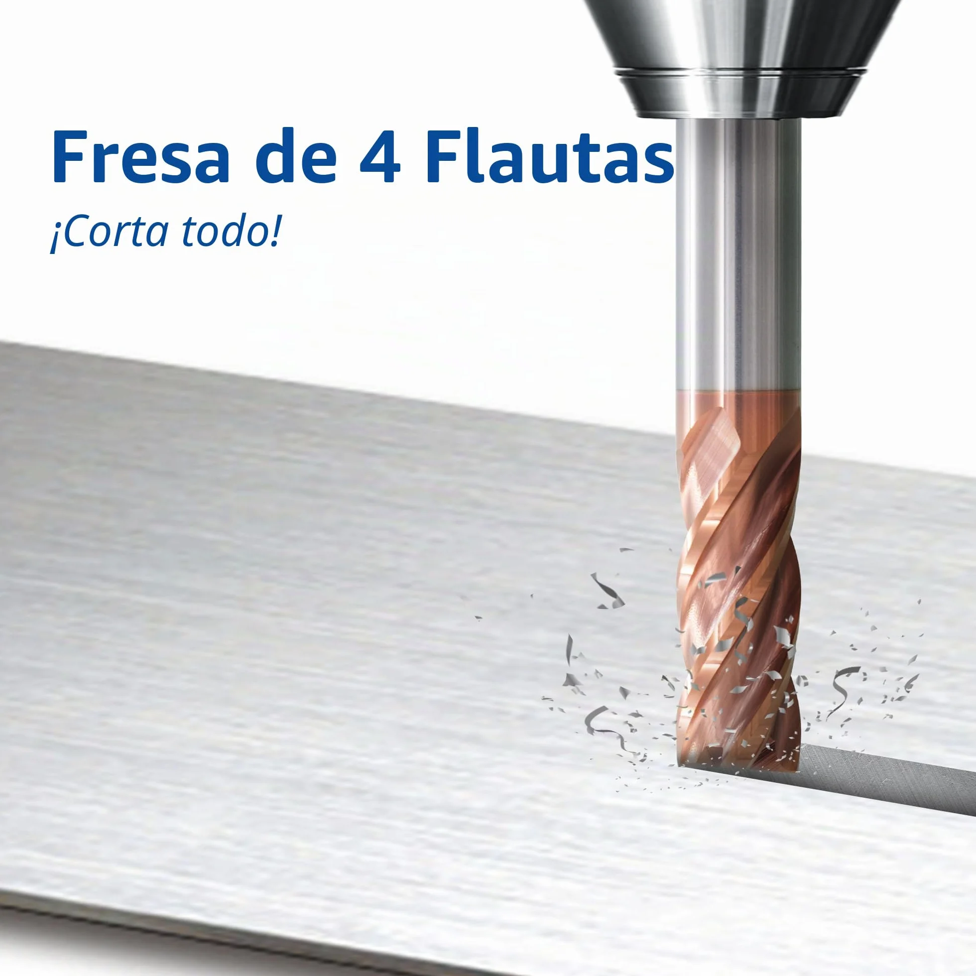 TJR Juego de 4 cortadores de carburo de tungsteno Uni Mill (6/8/10/12 mm) – Fresa de carburo de micrograno con revestimiento TiAlN para acero, acero inoxidable, hierro fundido, fresado CNC, corte de