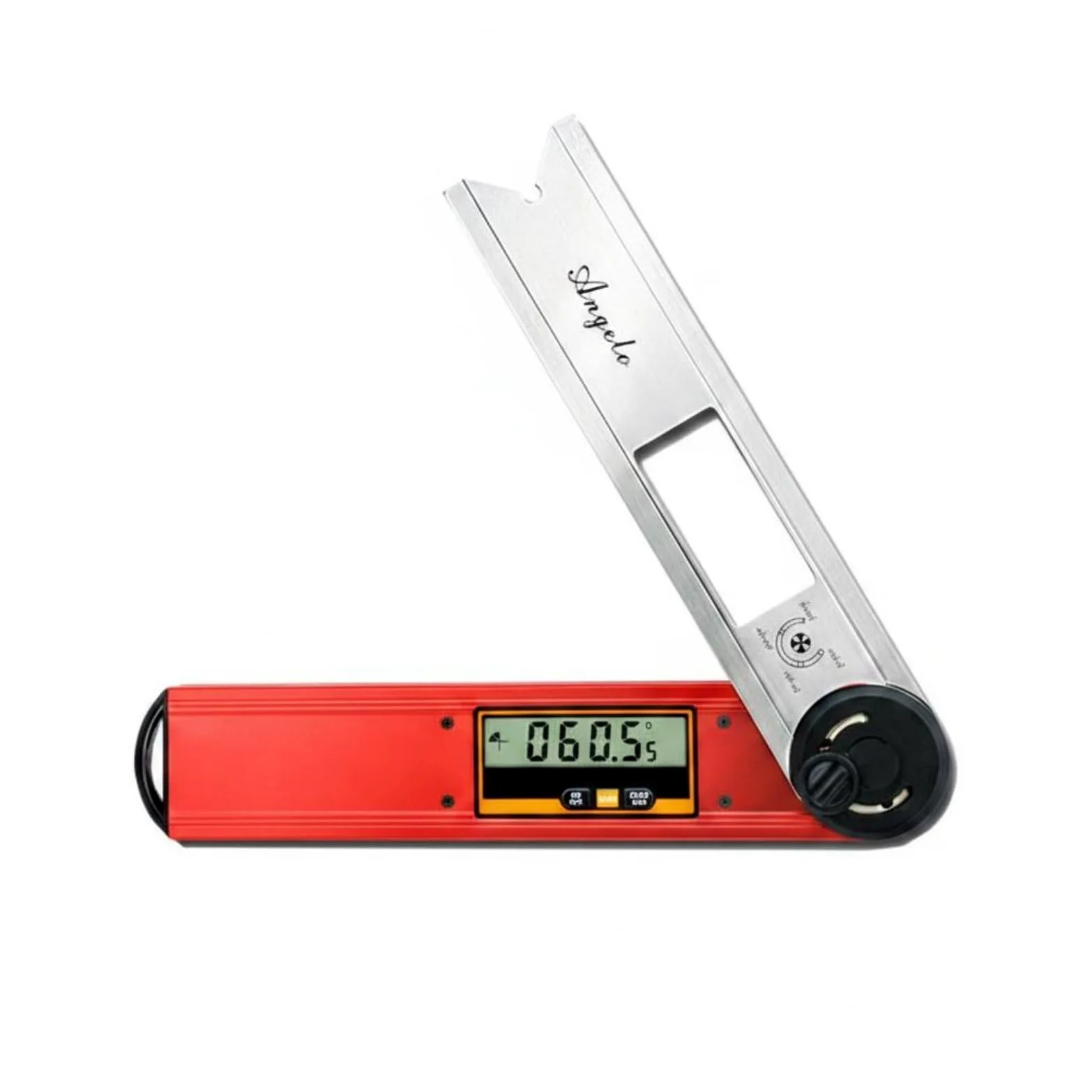 F Fityle Medidor de Ángulo Digital Inclinómetro Goniómetro Regla con Función 360 Grados Niveles de Burbuja y Pantalla Estable Cuerpo de Aluminio Brazo de Acero , Rojo , Ace-360h