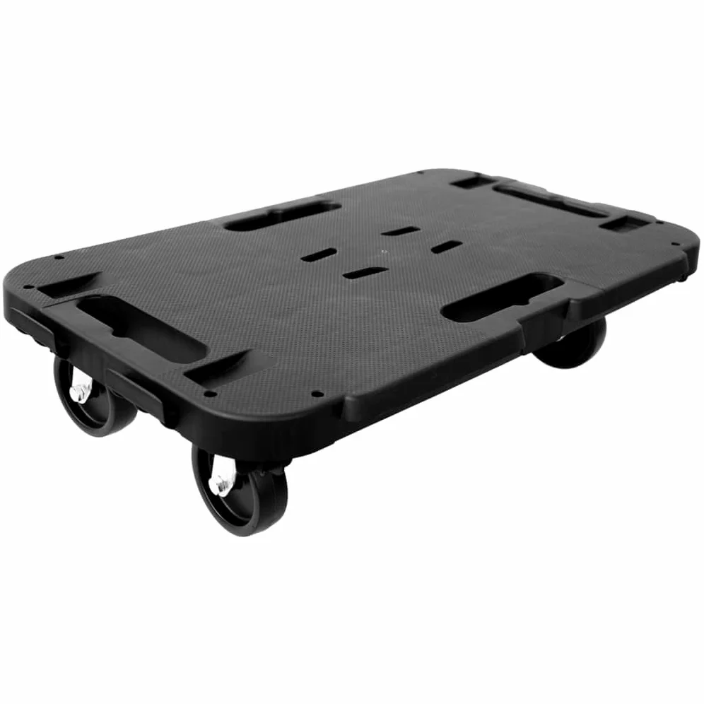Carro de transporte negro de polipropileno, 300 kg, con ruedas, para muebles, carretilla apilable, carretilla de transporte para mudanzas, taller, garaje, almacén y hogar