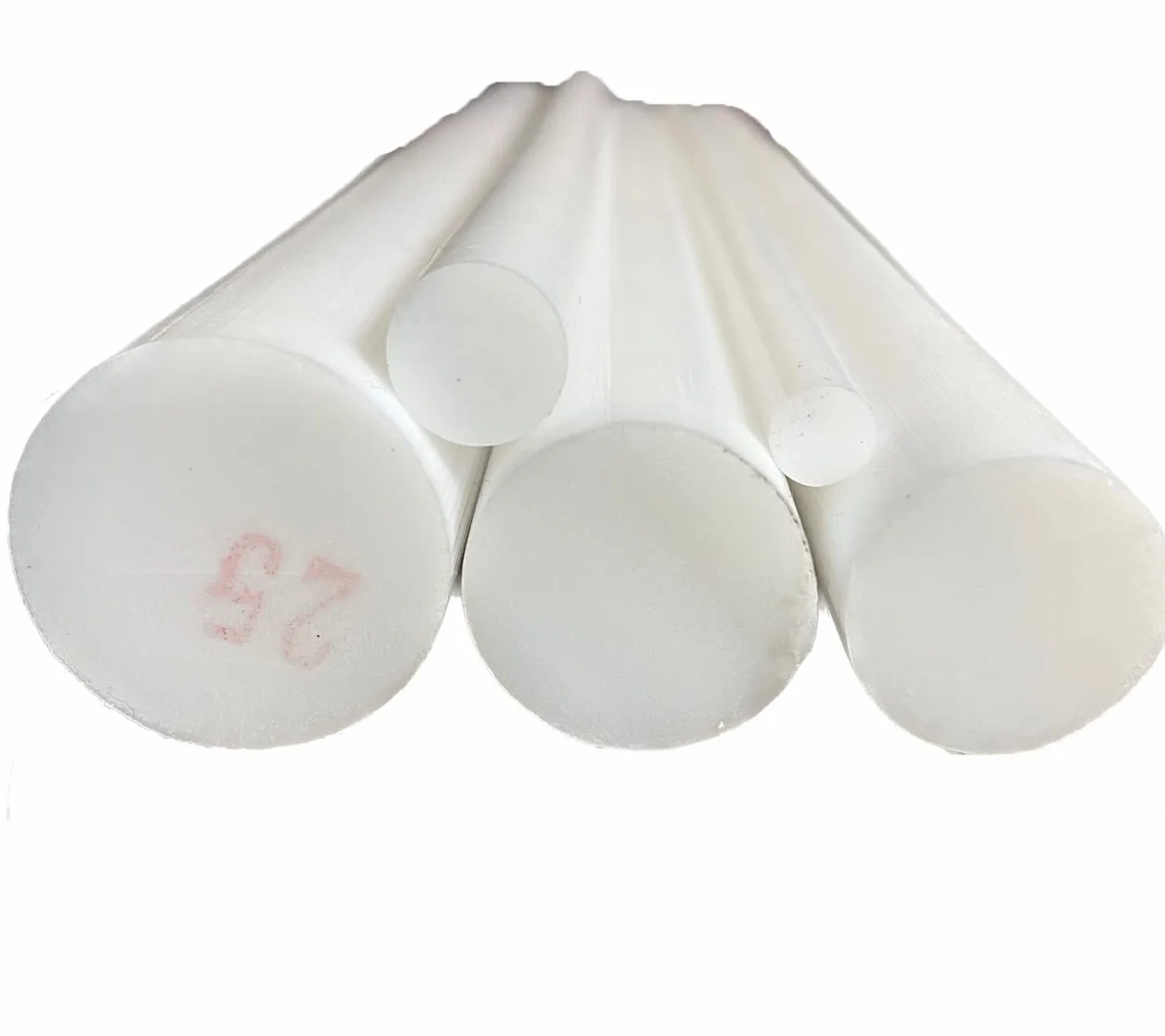 Varilla redonda de PTFE de 20 mm de diámetro, color blanco, barra de teflón, resistente a temperaturas de -180 °C a +260 °C, longitud 100 – 1000 mm, resistente a productos químicos, 100% material