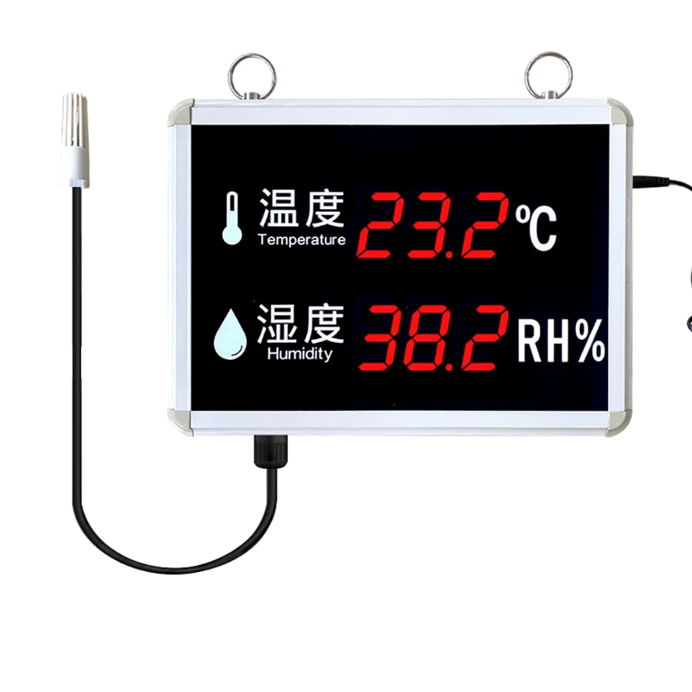 Toplionace Medidor de Temperatura y Humedad con Pantalla Digital de 1,5 Pulgadas, Sensor Industrial de Temperatura y Humedad de Precisión Avanzada (Sonda Externa)