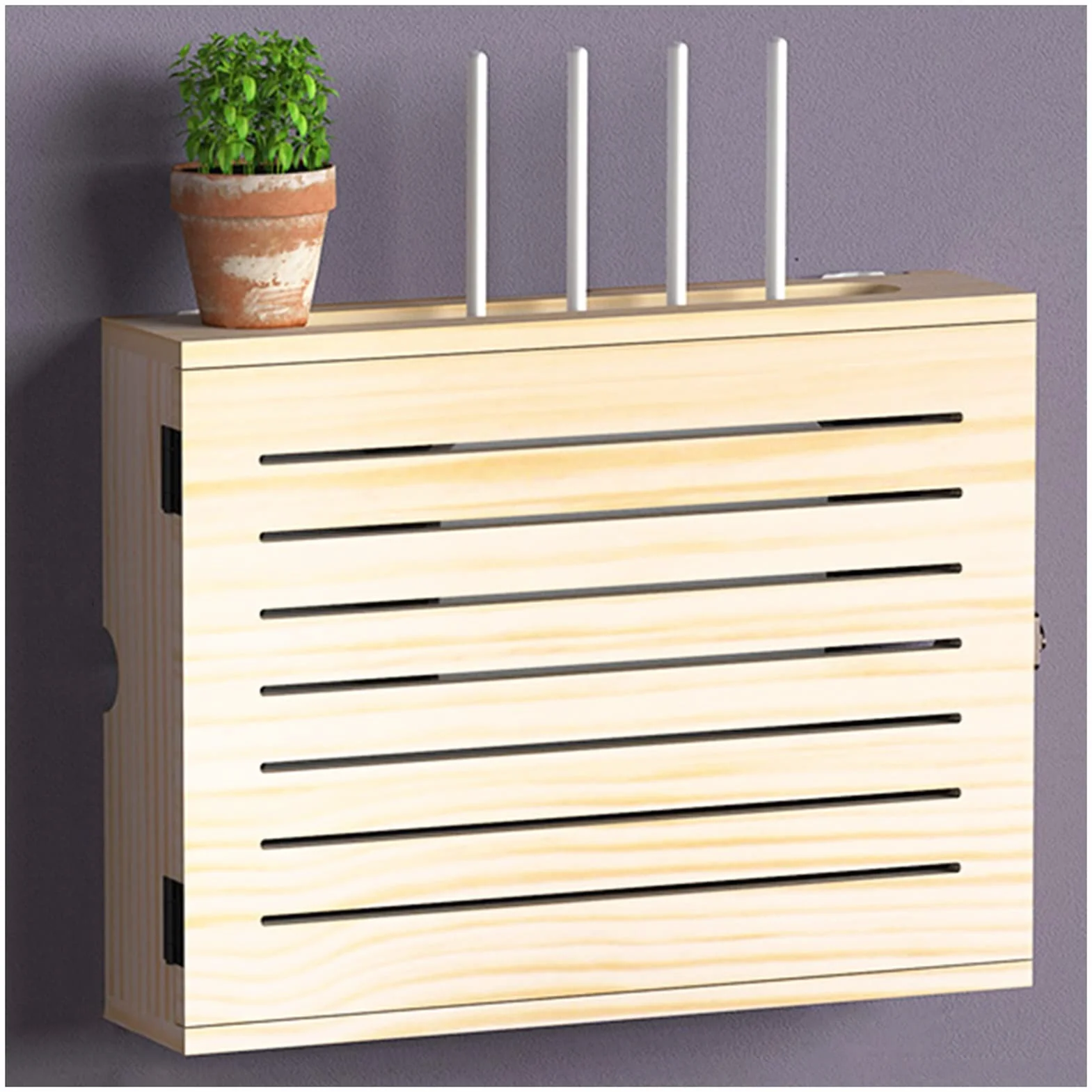 Caja de Almacenamiento del enrutador de Montura de Pared WiFi Network Set-Top Box Modem Cable Cover Potencia organizada para la Sala de Estar de Dormitorio en casa