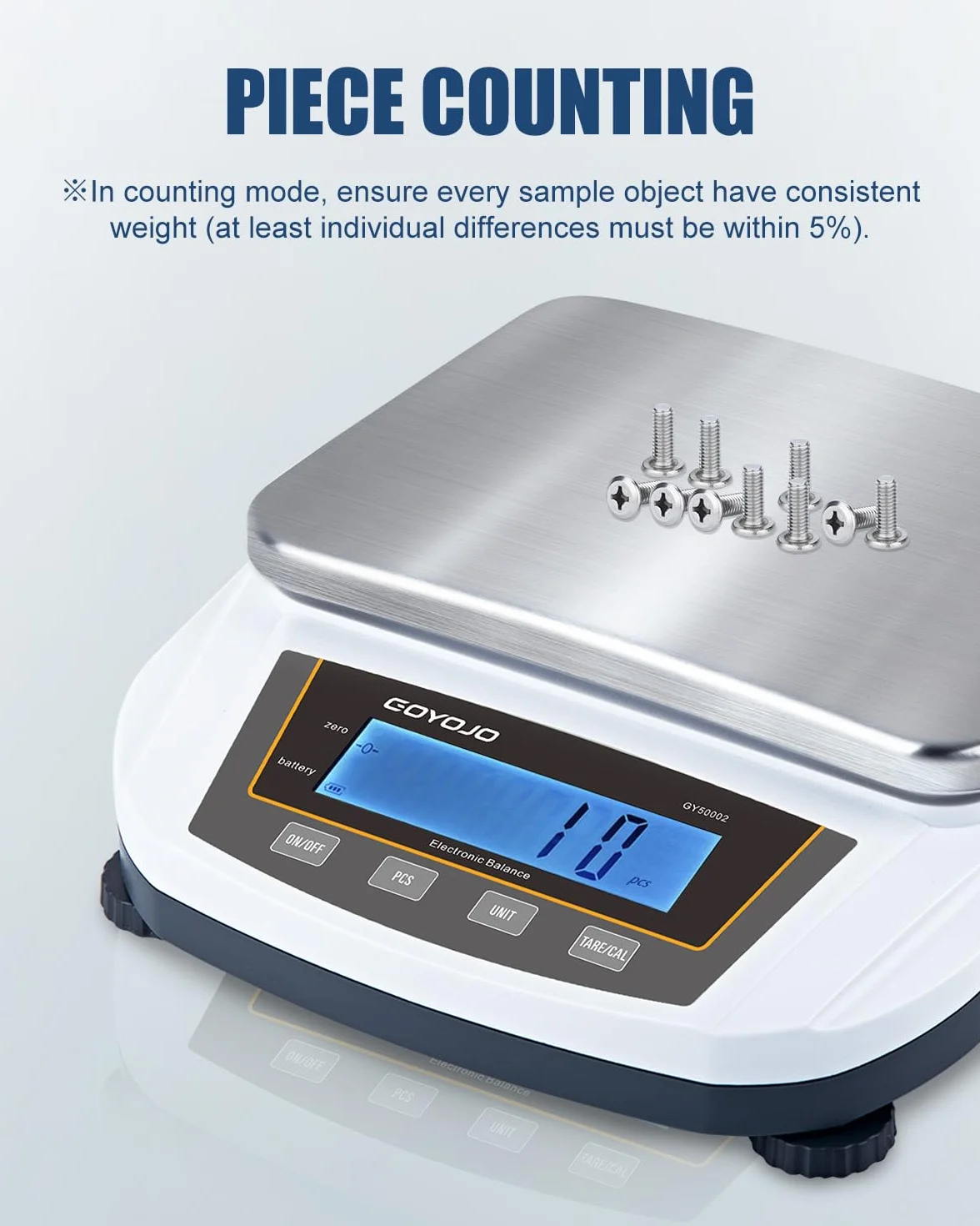 GOYOJO Balanza de Laboratorio 5000g x 0.01g Báscula Analítica de Precisión Digital Electrónica de Alta Precisión Balanza de Joyería Cocina Balanza Científica