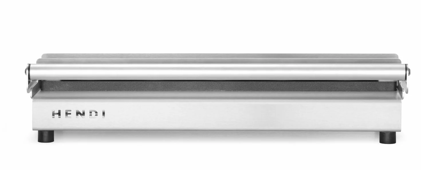 HENDI Máquina para hacer empanadillas, manual, molde para preparar 5 dumplings a la vez, revestimiento antiadherente, presión uniforme, prensa para pastas rellenas, 470x140x(H)95mm, acero inoxidable