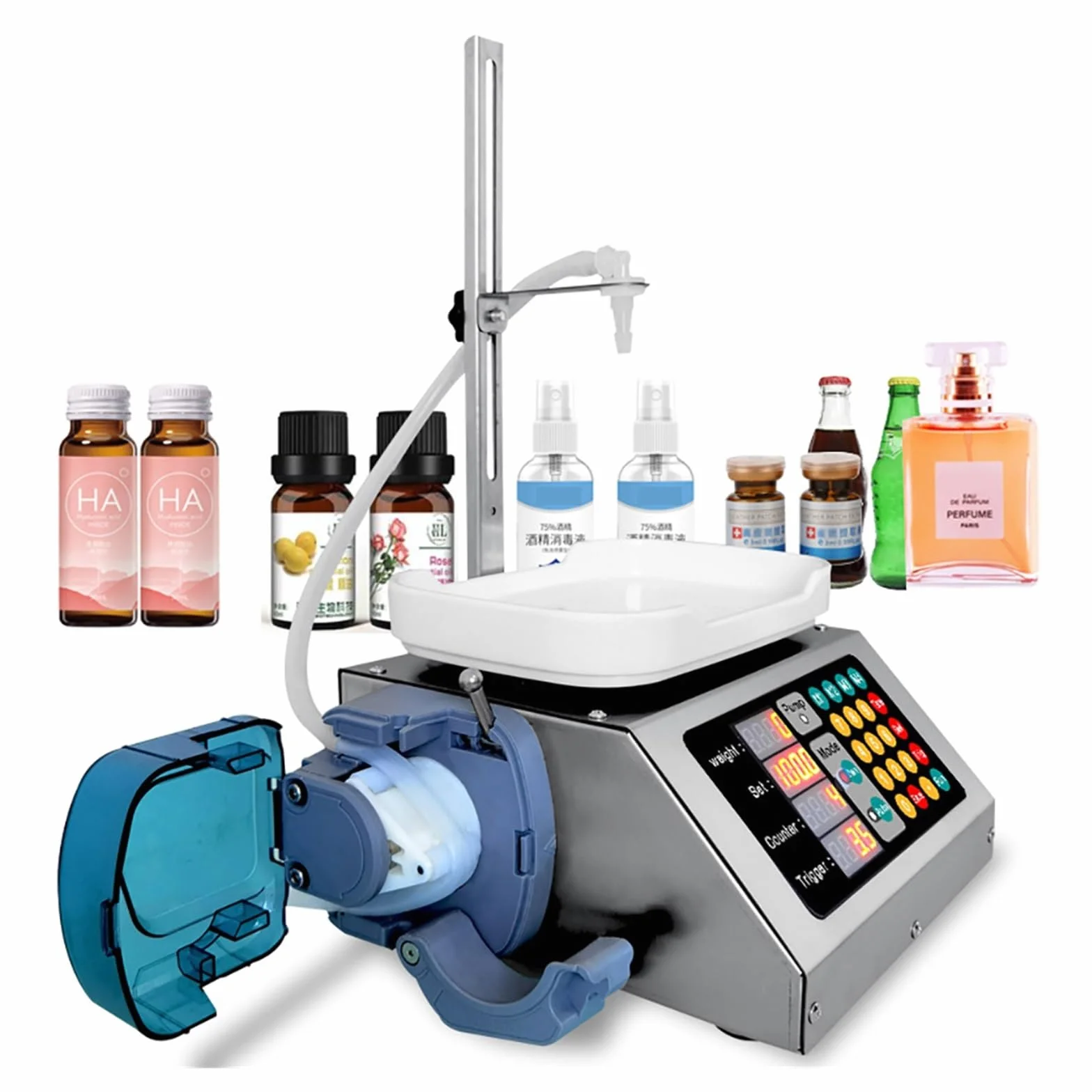 Máquina de llenado de líquidos, Máquina de llenado de bomba peristáltica, llenador de aceite esencial, pesaje automático, pequeño líquido cuantitativo, esmalte de uñas preciso alta precisión de archiv