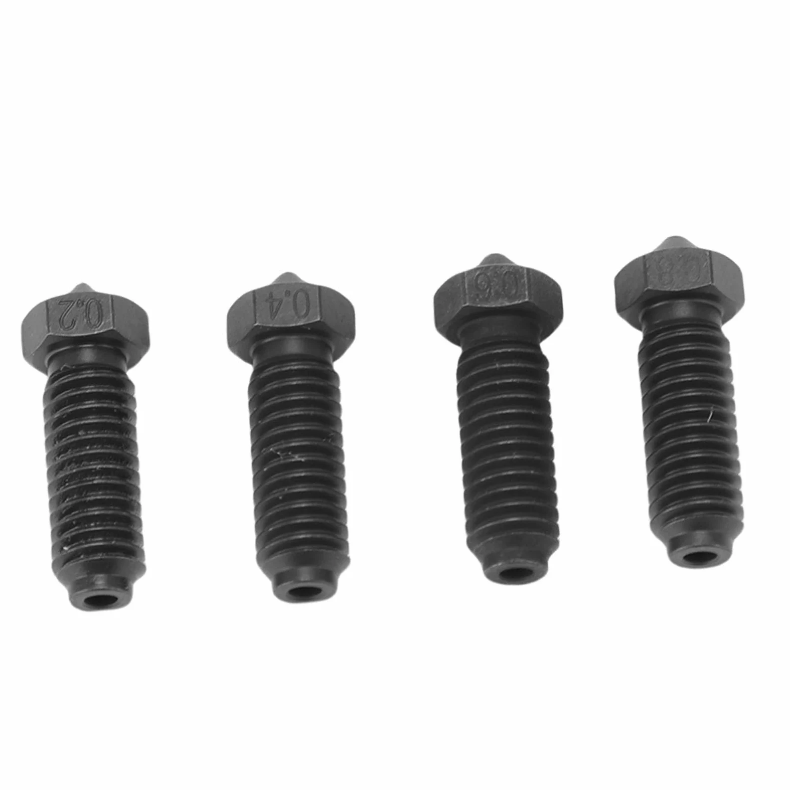 Kit de boquillas de acero endurecido, 40 piezas compatibles con piezas de repuesto de impresora 3D 3 Combo S1, juego de boquillas de 0,2 0,4 0,6 0,8 mm para impresión 3D F