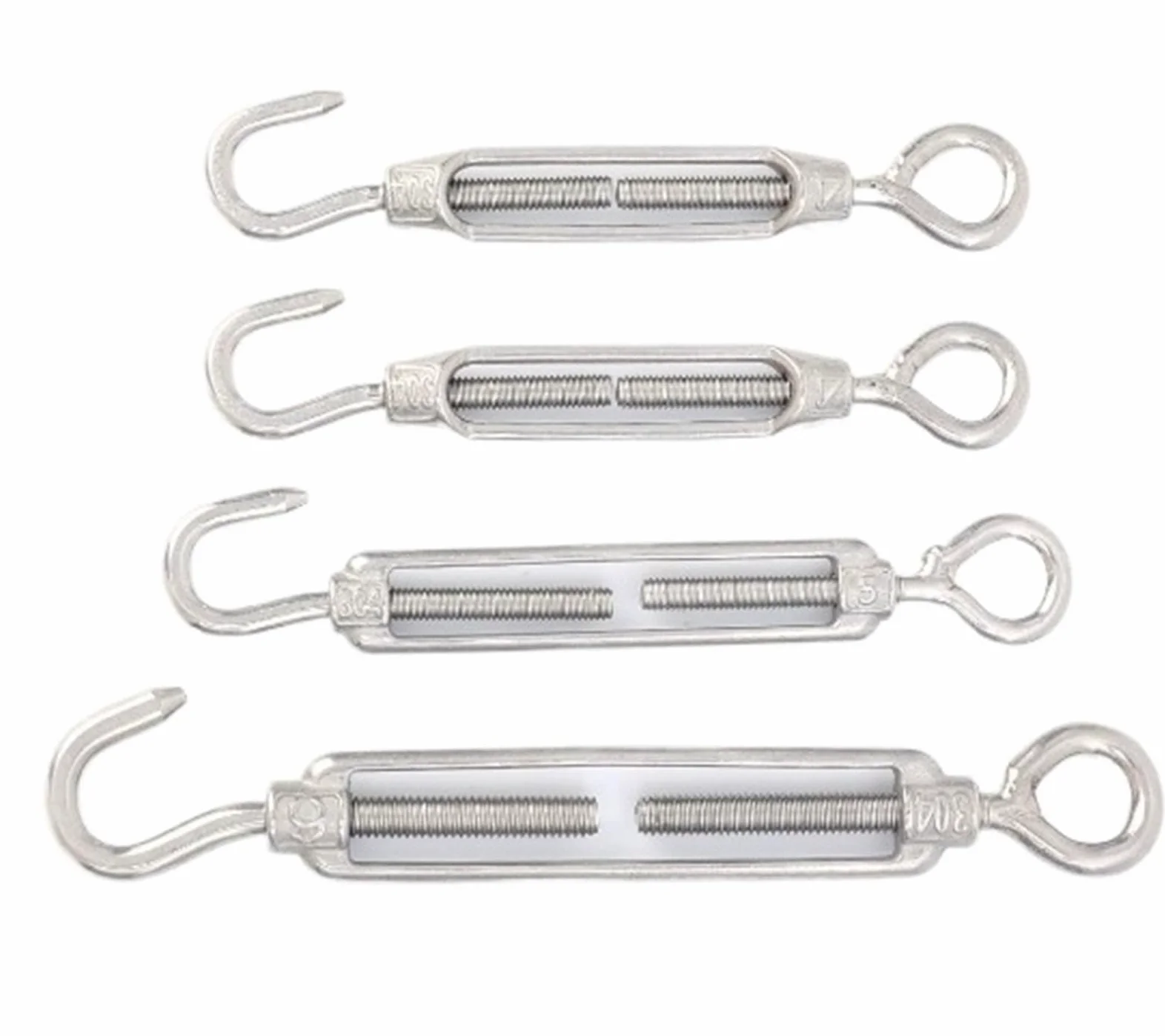 Tensor de gancho y ojo, tensor de cuerda de alambre, aparejo pulido, tensión de cuerda de alambre de acero inoxidable, tensor de alambre ajustable(M4,10PCS)
