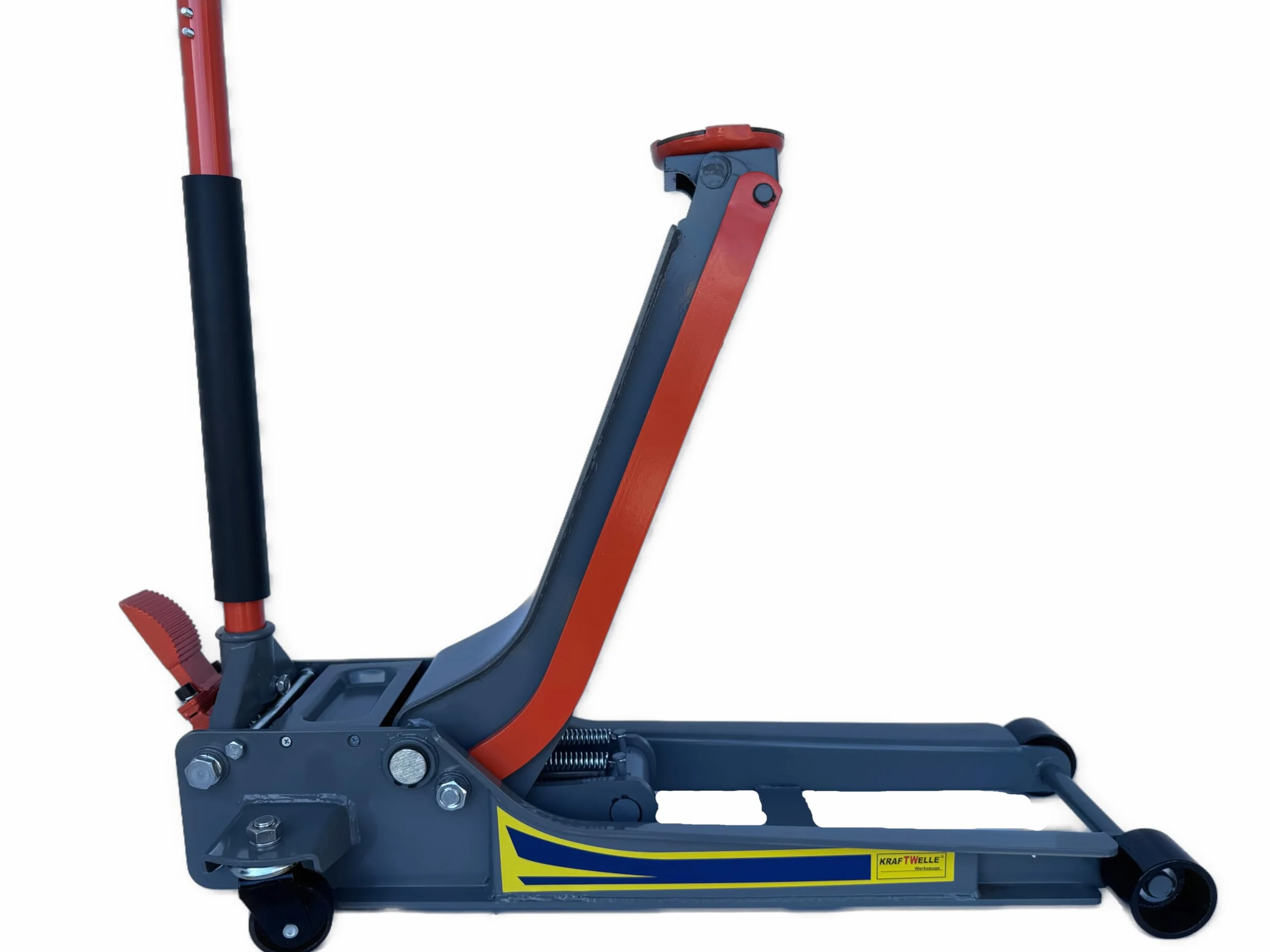 Kraftwelle gato hidráulico tipo carretilla de 5 toneladas, 75 mm – 620 mm, doble pistón, pedal hidráulico para coche, furgoneta, transporte, todoterreno