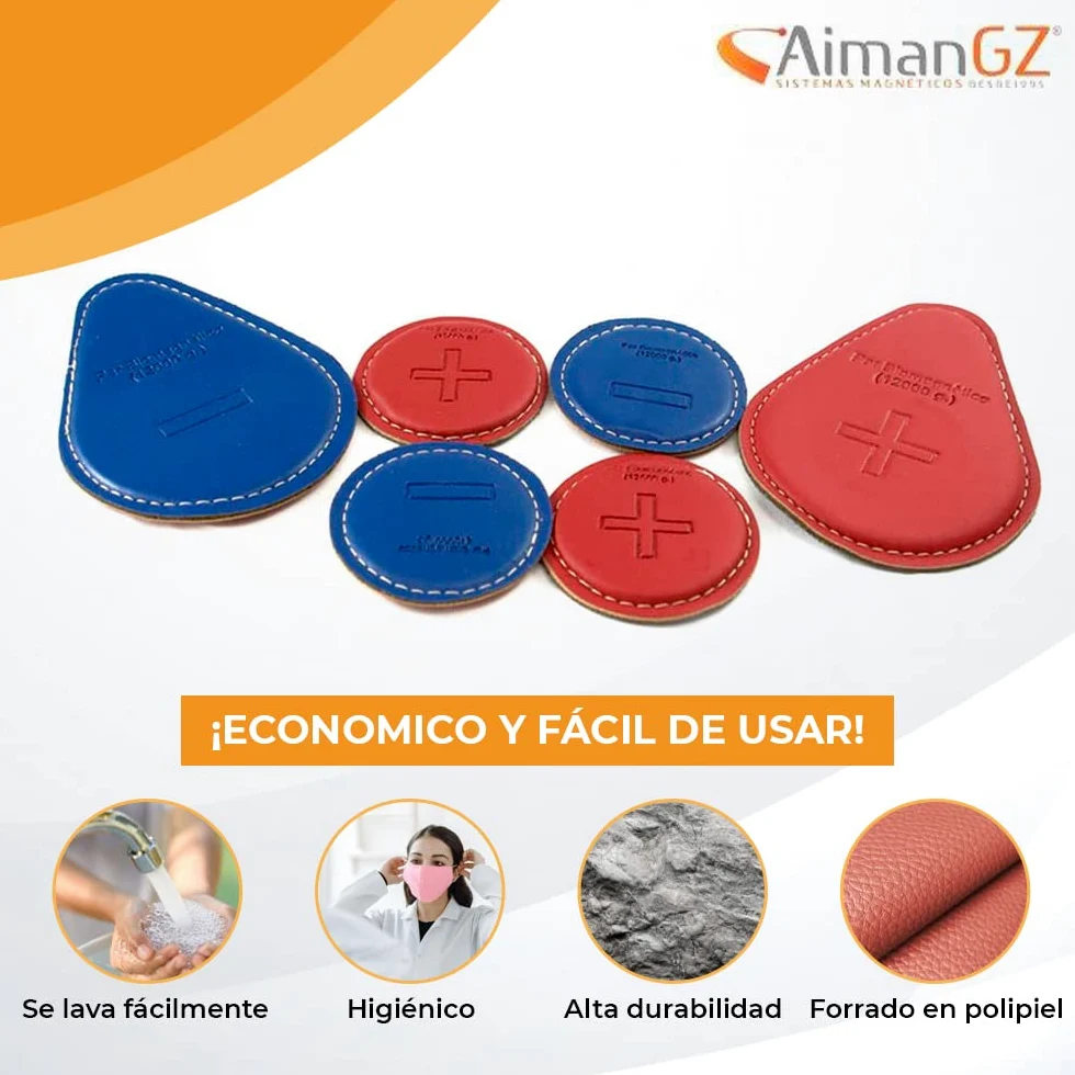 Kit 6 Imanes Biomagnetismo Dr. Goiz – 3 Pares: 1 Grande + 2 Mini – Neodimio 12000 Gauss – Cosidos Mano España – Kit Completo Profesional Terapeutas