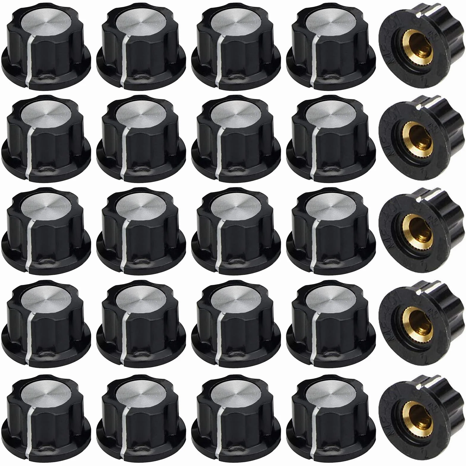 Potenciómetro De Baquelita Tapón Sombrero GTIWUNG 25 Piezas A01 Giratorio Perillas Control de Volumen