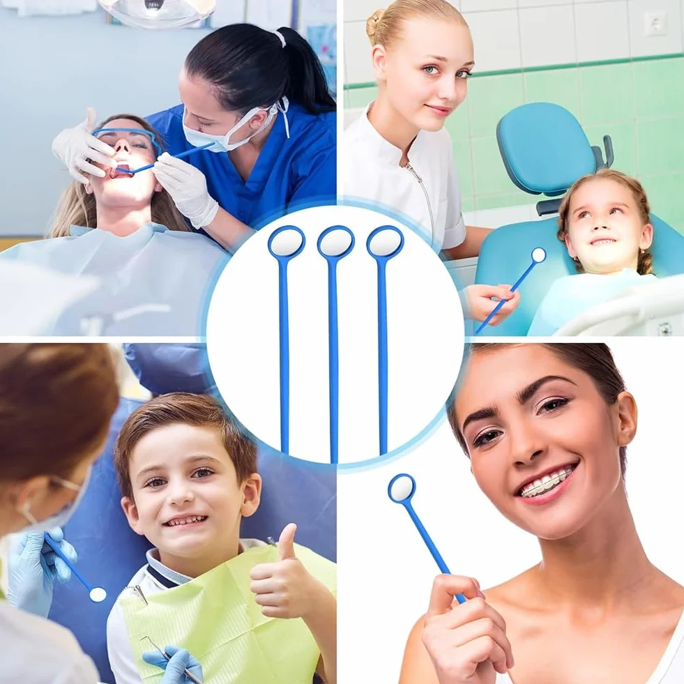 Espejo Dental Desechable 300 Piezas Antivaho Empaquetado Individualmente