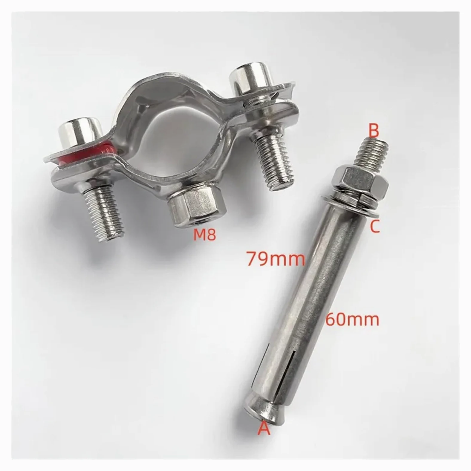 1 pieza de 15-159 mm, tornillo de expansión de aro de tuerca de acero inoxidable 304, abrazadera de manguera redonda, abrazadera de tubo de suspensión, accesorio de tubería, sujetador PPR/PVC(150-159m