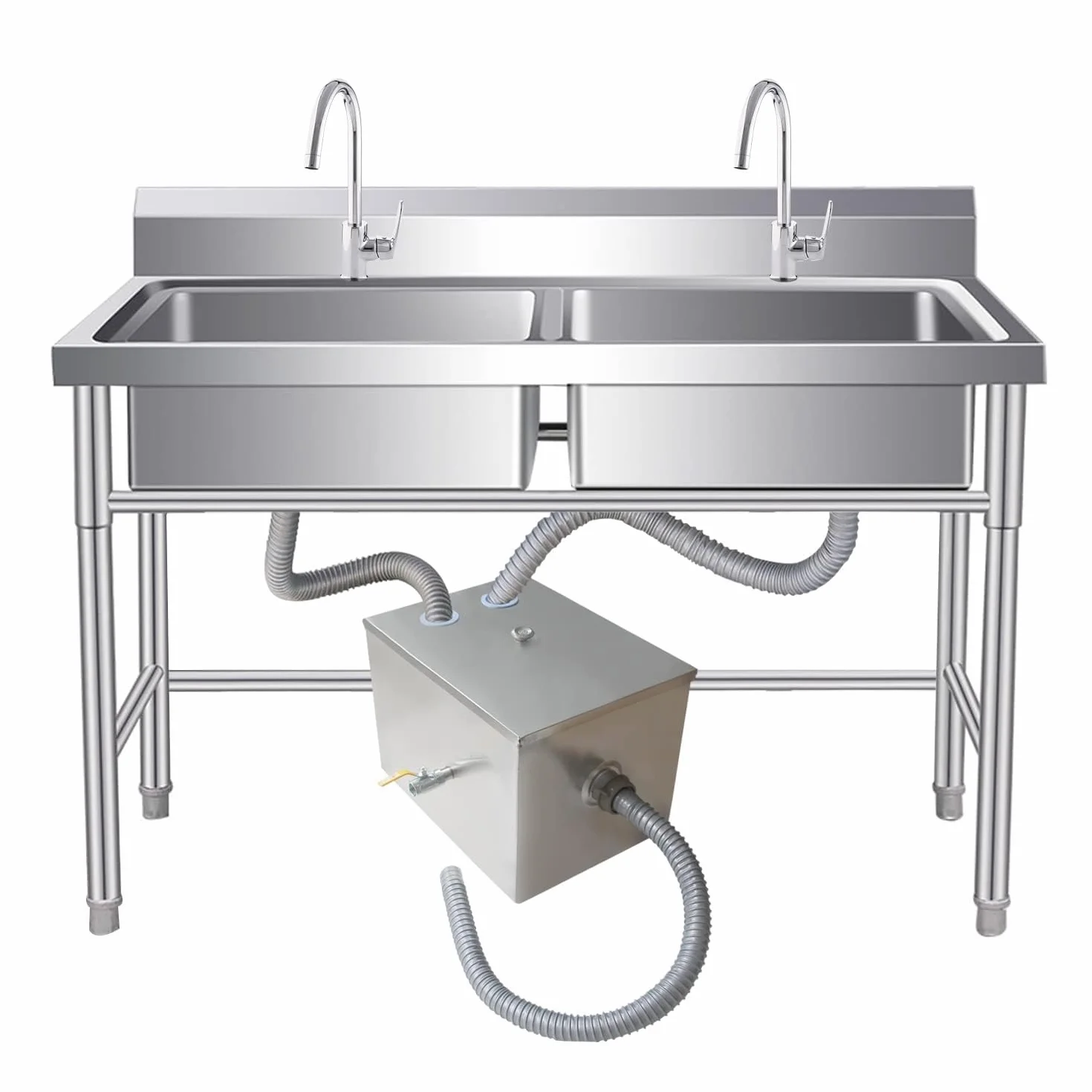 Separador de grasas bajo fregadero inox 2 entrada interceptor grasa decantador
