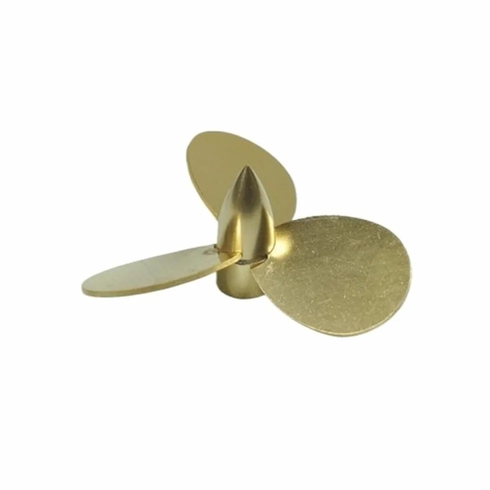 Hélice Barco RC 48 mm Triple Pala Cobre Orificio Eje 3 mm
