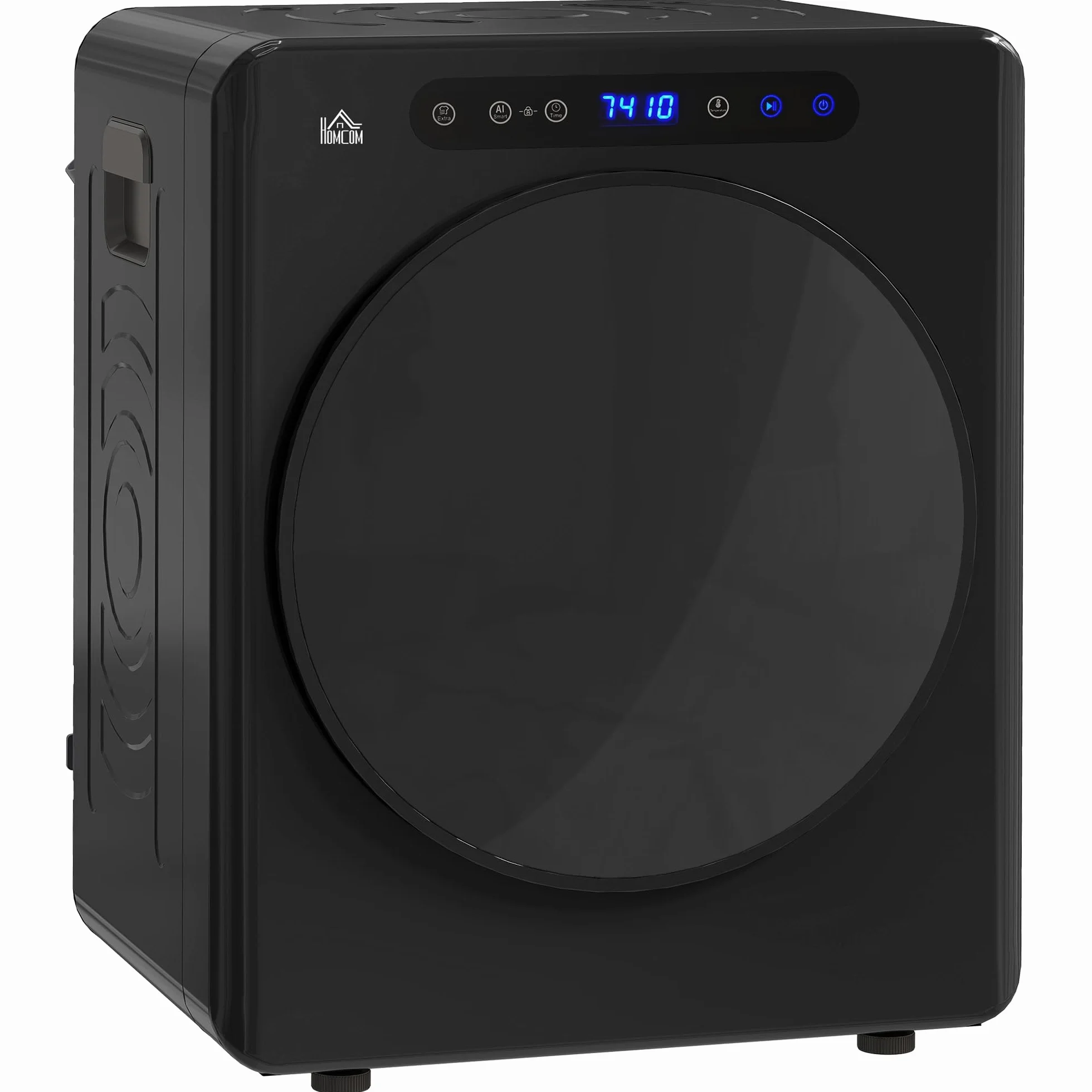 HOMCOM Secadora de Evacuación 5 KG 1000W Tambor Inox Negro
