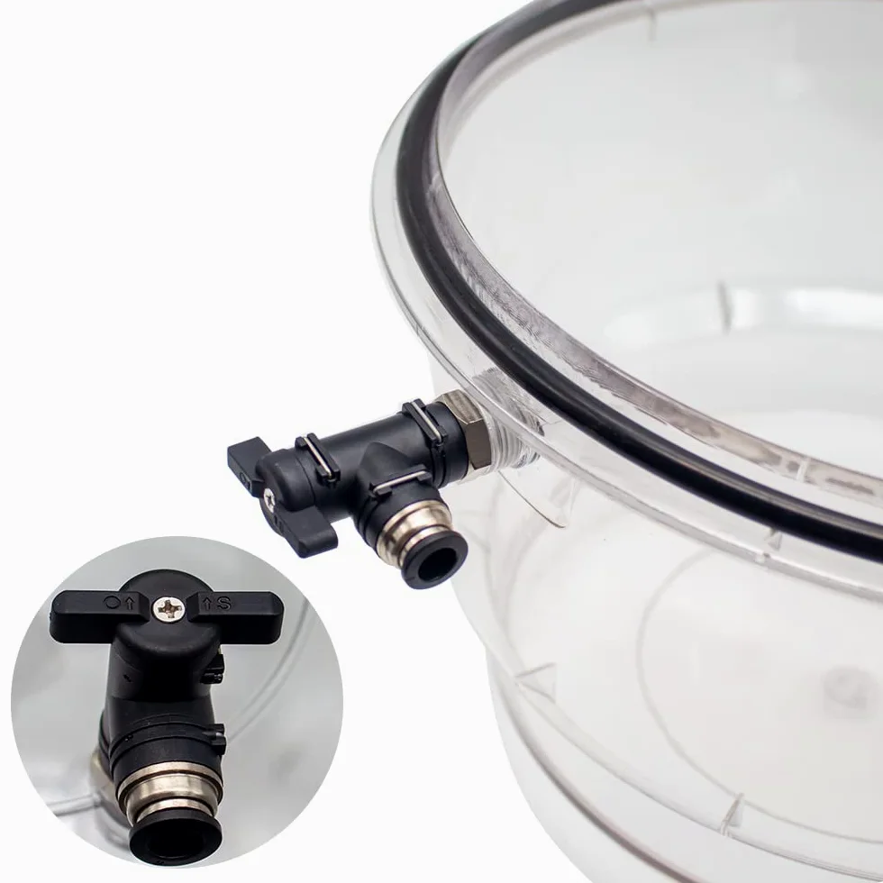 Secador Al Vacío de Plástico de Policarbonato de 150MM, Desecador de Laboratorio, Almacenamiento de Secado Al Vacío, Válvula Doble Con Manómetro