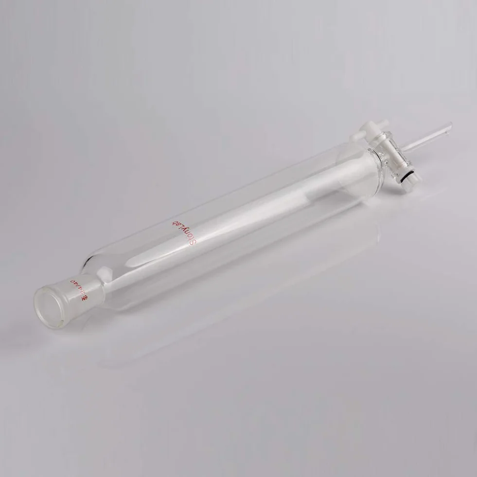 stonylab Columna de Cromatografía de Vidrio de Borosilicato, Chromatography Column Junta de 24/40 con Disco Fritado y Llave de Paso PTFE, 300 mm Longitud Efectiva y 50 mm O.D de Columna