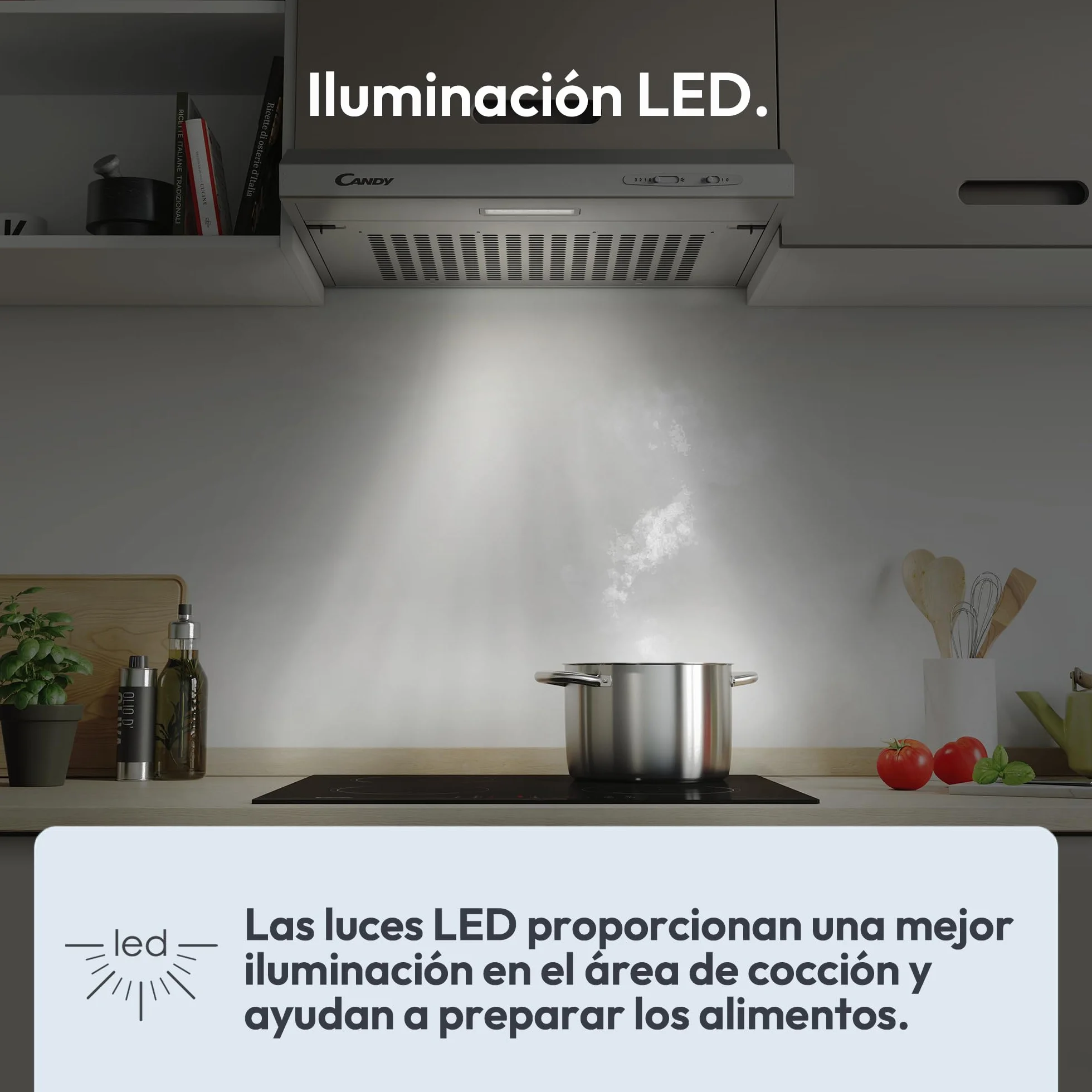 Candy CFT610/5S Campana 60 cm 208 m³/h LED 87.5 W Silver