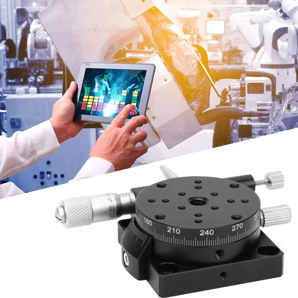 RSP40-L Mesa Deslizante Micrométrica Eje R Plataforma Recorte Deslizamiento Lineal Ajustable Manualmente Rodamientos Rodillos Cónicos