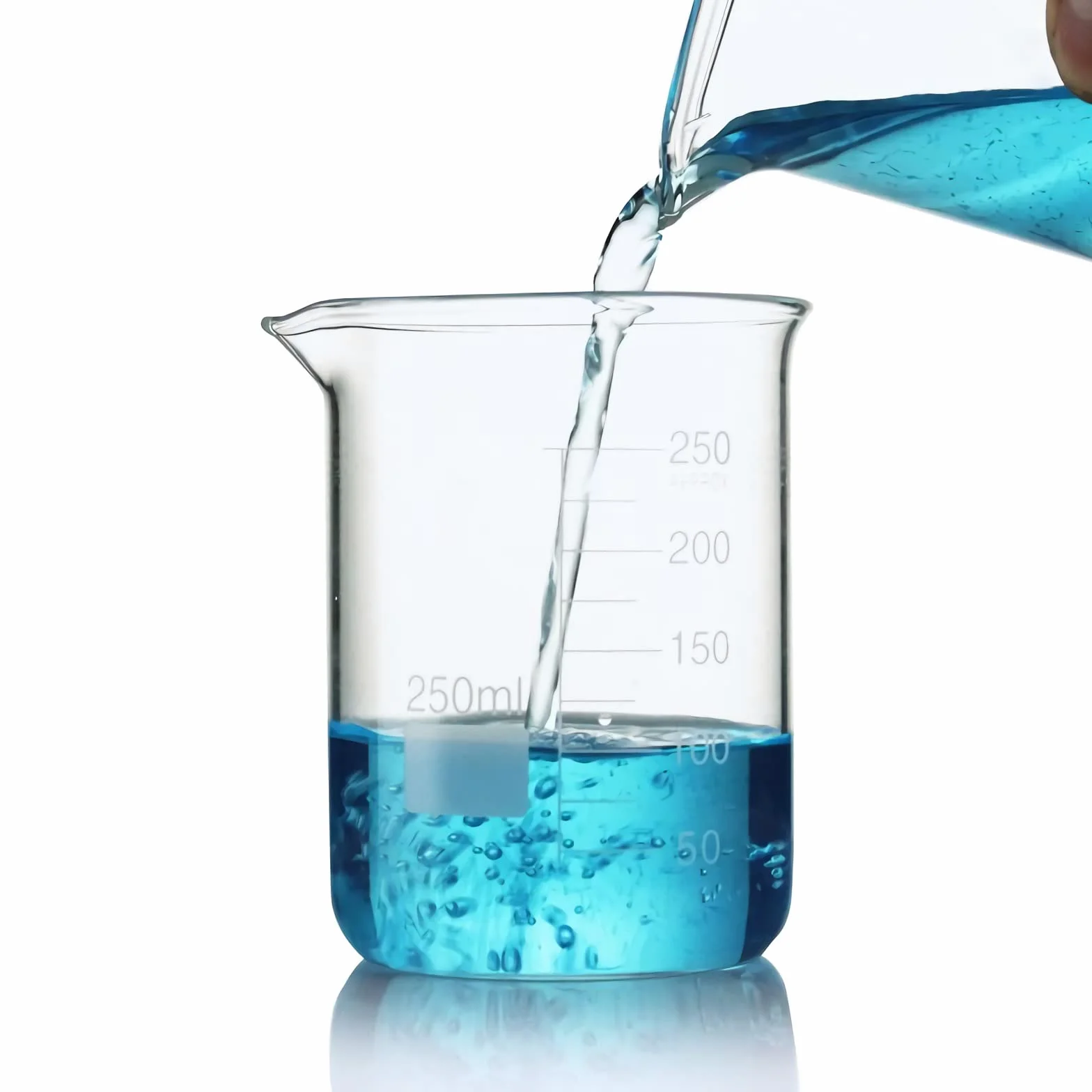 Vaso de medición Cilindros graduados de vidrio Tazas de medición de líquidos con escala Cristalería de química de varios tamaños para laboratorio, experimento 250 + 500 ml (50 + 100 + 150 ml)