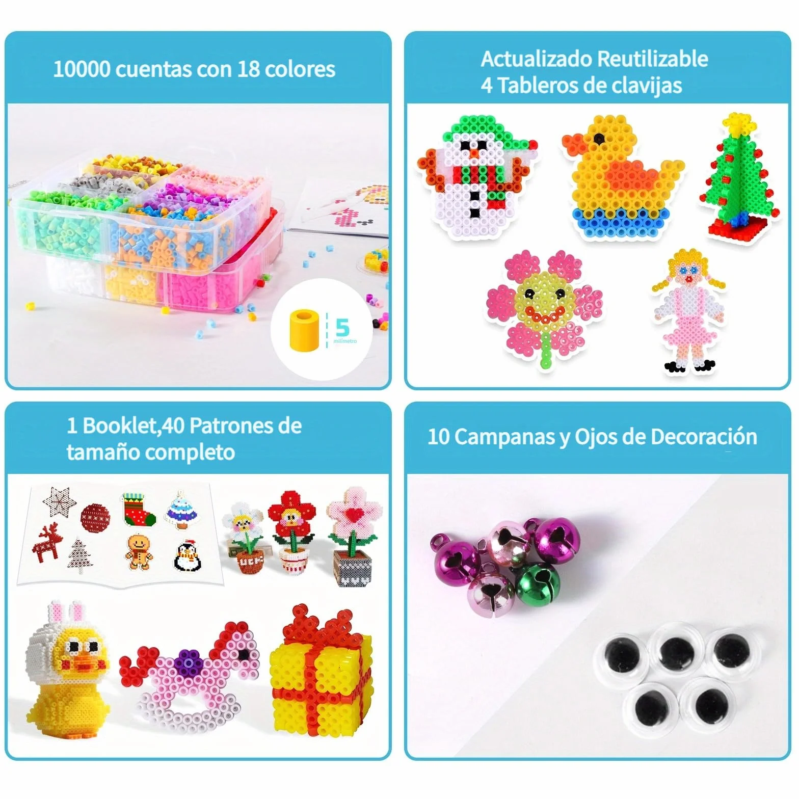 TGTT Cuentas para planchar 10000 Piezas 60 Modelos Diseño de Joyas Regalo Navidad