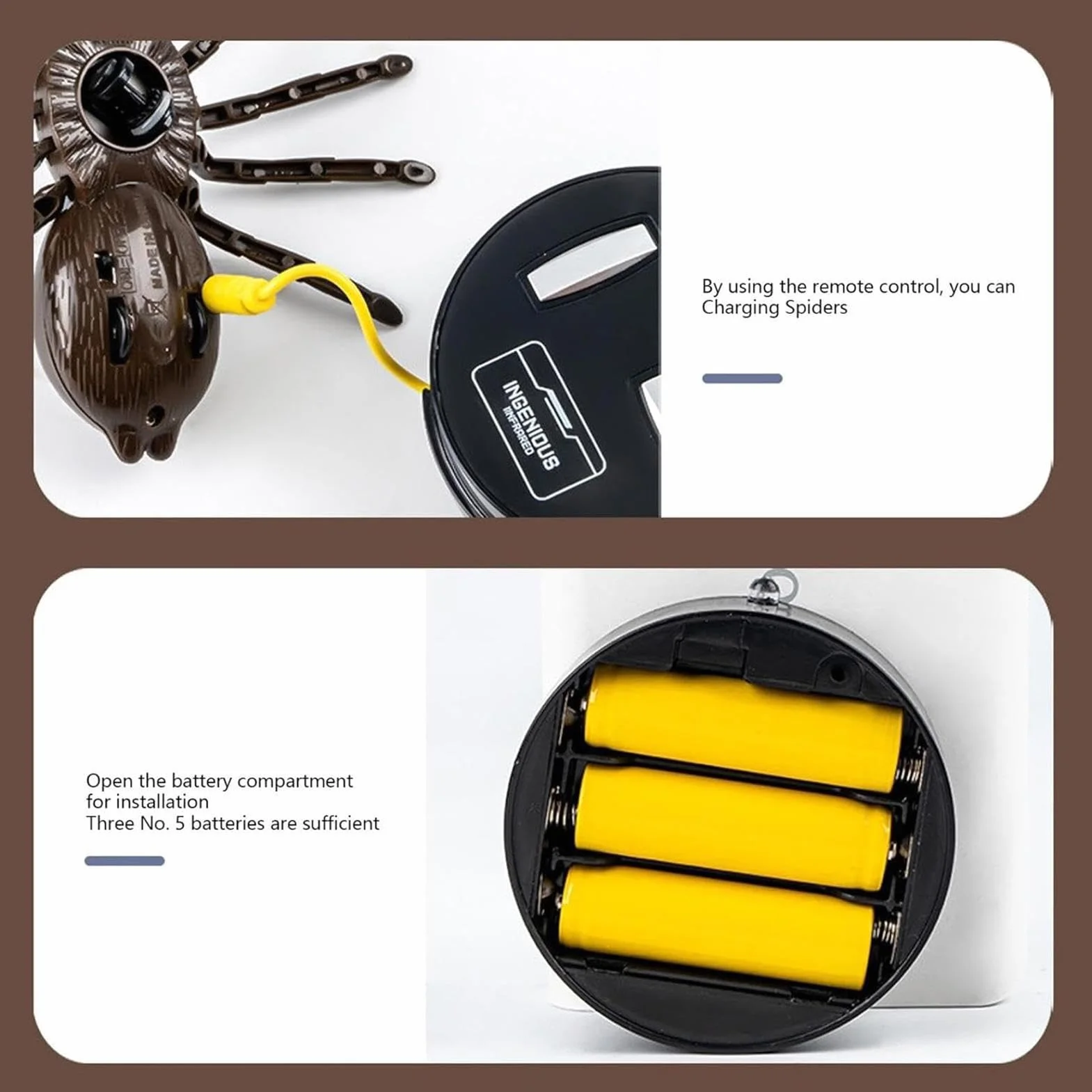 Control remoto Tarantula LED con patas móviles, animal robótico inalámbrico con ojos de escaneo rápido