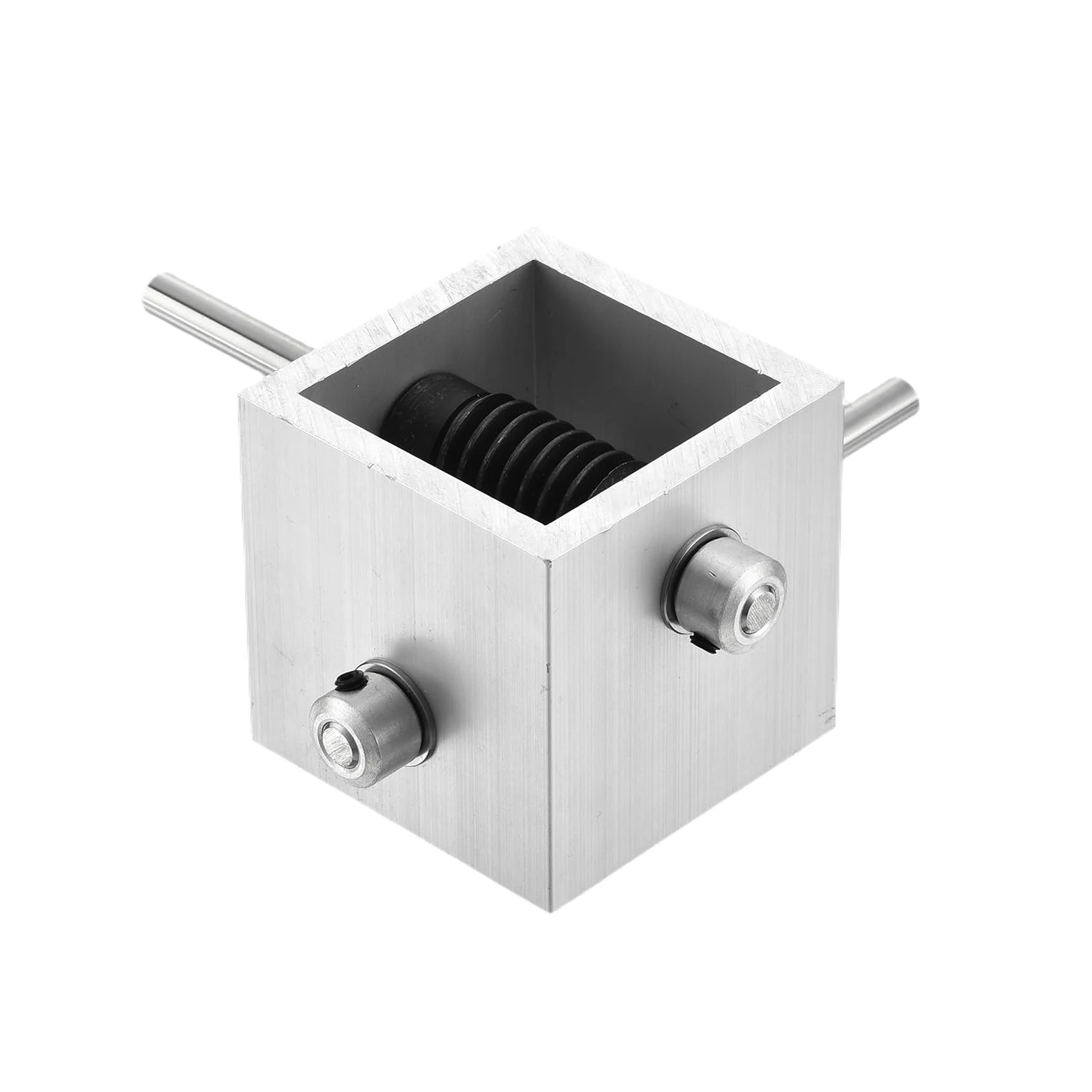 QUARKZMAN Caja De Engranajes De 90 Grados De Ángulo Recto Caja De Engranajes Gusano Reductora 1:20 Caja De Engranajes Reductora 1 Módulo 20 Dientes Con Eje De 6mm 100x100x50mm(LxAxA)