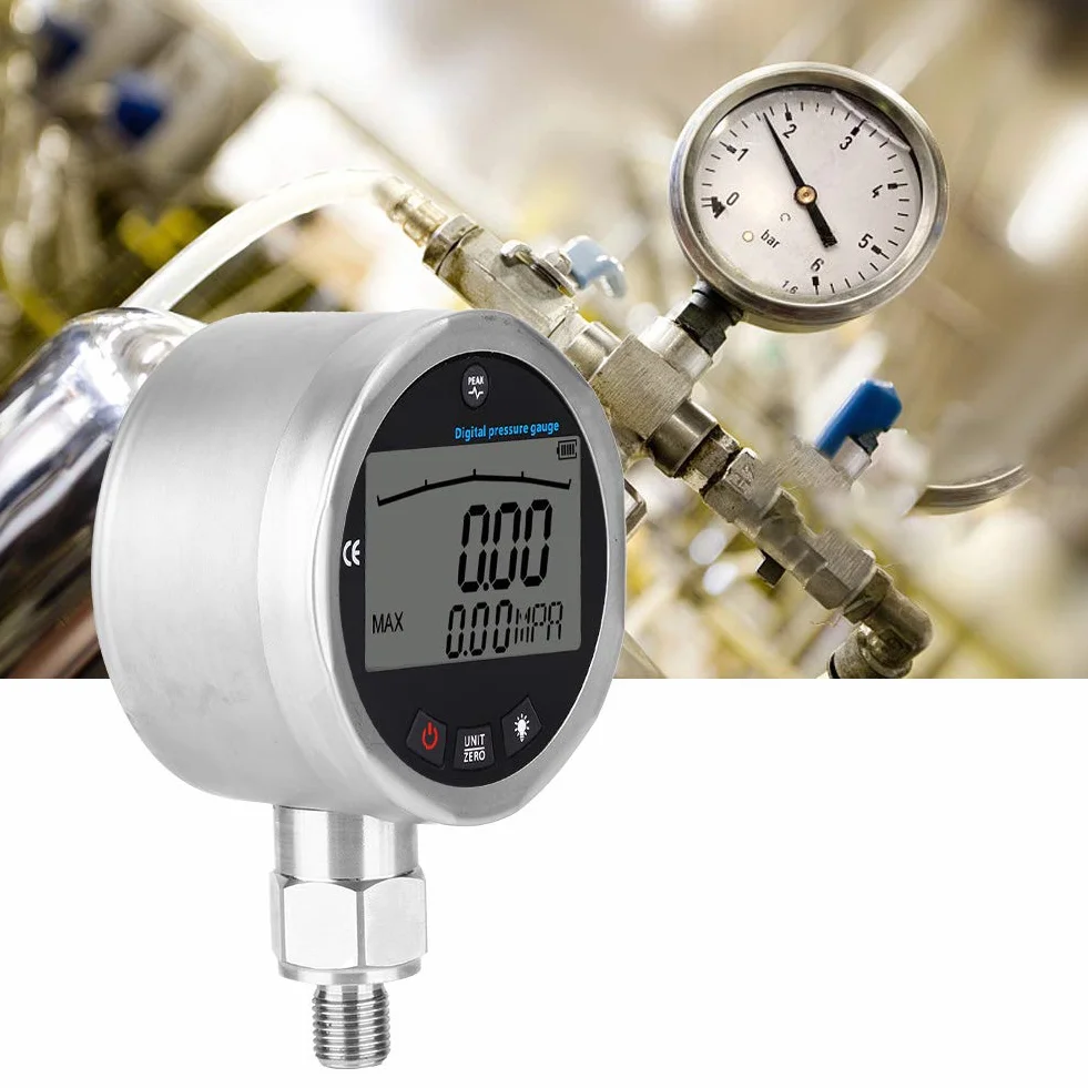HG-806XB Manómetro Hidráulico Digital de 3,15 0-5800 PSI Manómetro de Presión con Conector G1/4 NPT con Pantalla LCD, Manómetro Digital 400BAR 0-40Mpa