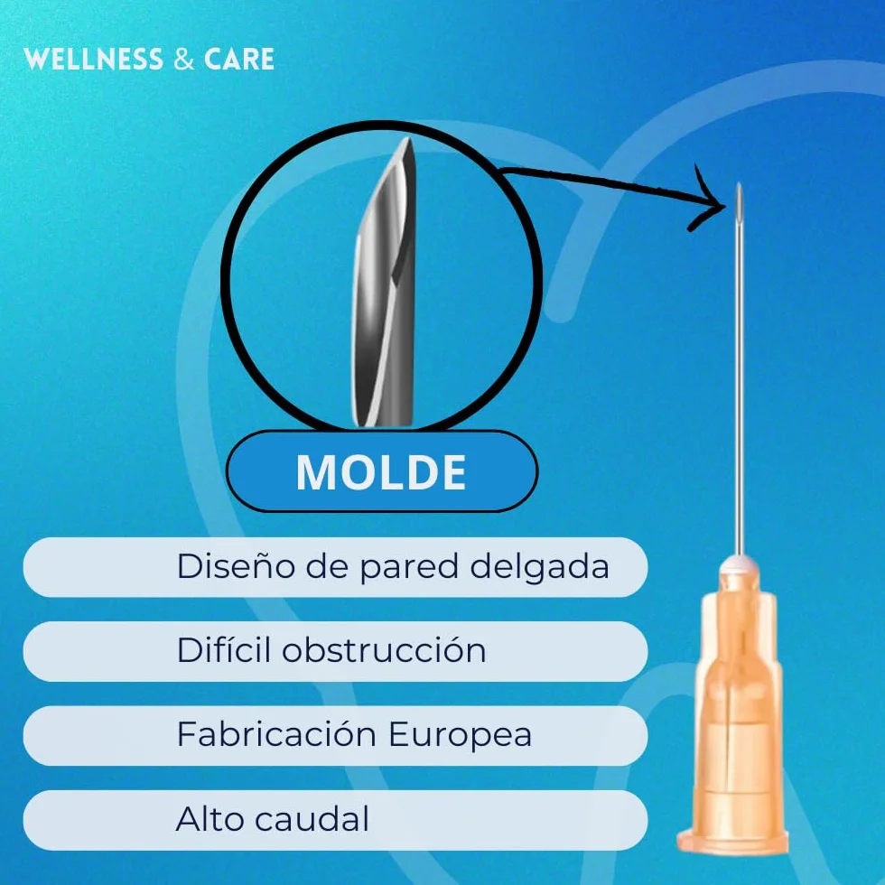Agujas Desechables 16G 21G 23G 26G 30G 2 Tubos Relleno 3-5ml Esterilizado