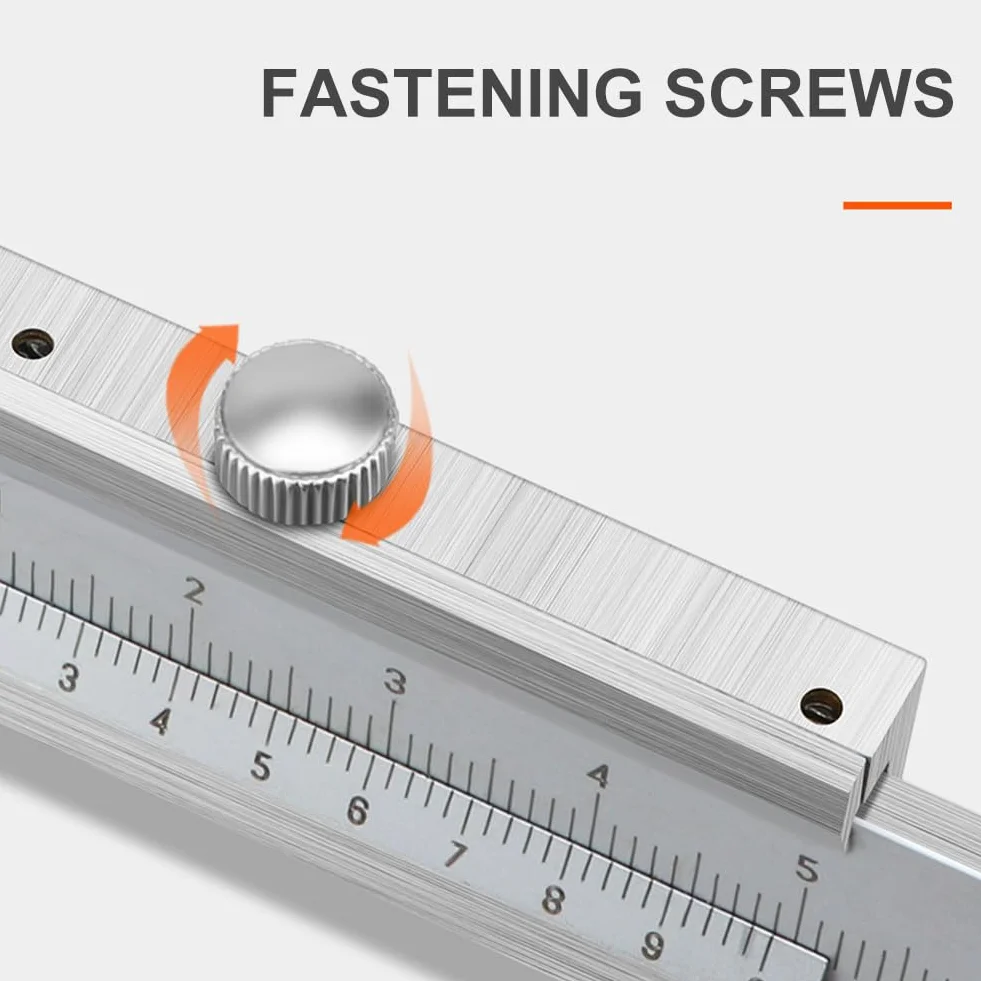Calibre Vernier, Inoxidable Vernier Caliper, Calibre Pie de Rey 150mm, Herramienta Medición Calibradores, Medida de Calibre Digital, para Medición Externa, Interna, de Profundidad y Paso