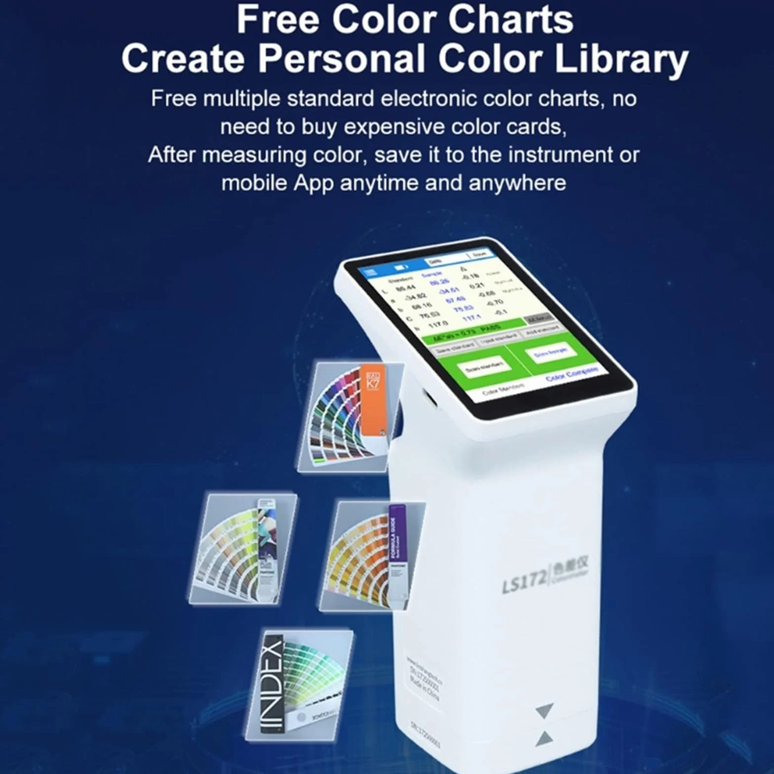 Espectrofotómetro de mano Colorímetro portátil con pantalla táctil 3.5 pulgadas apertura 8/20 mm