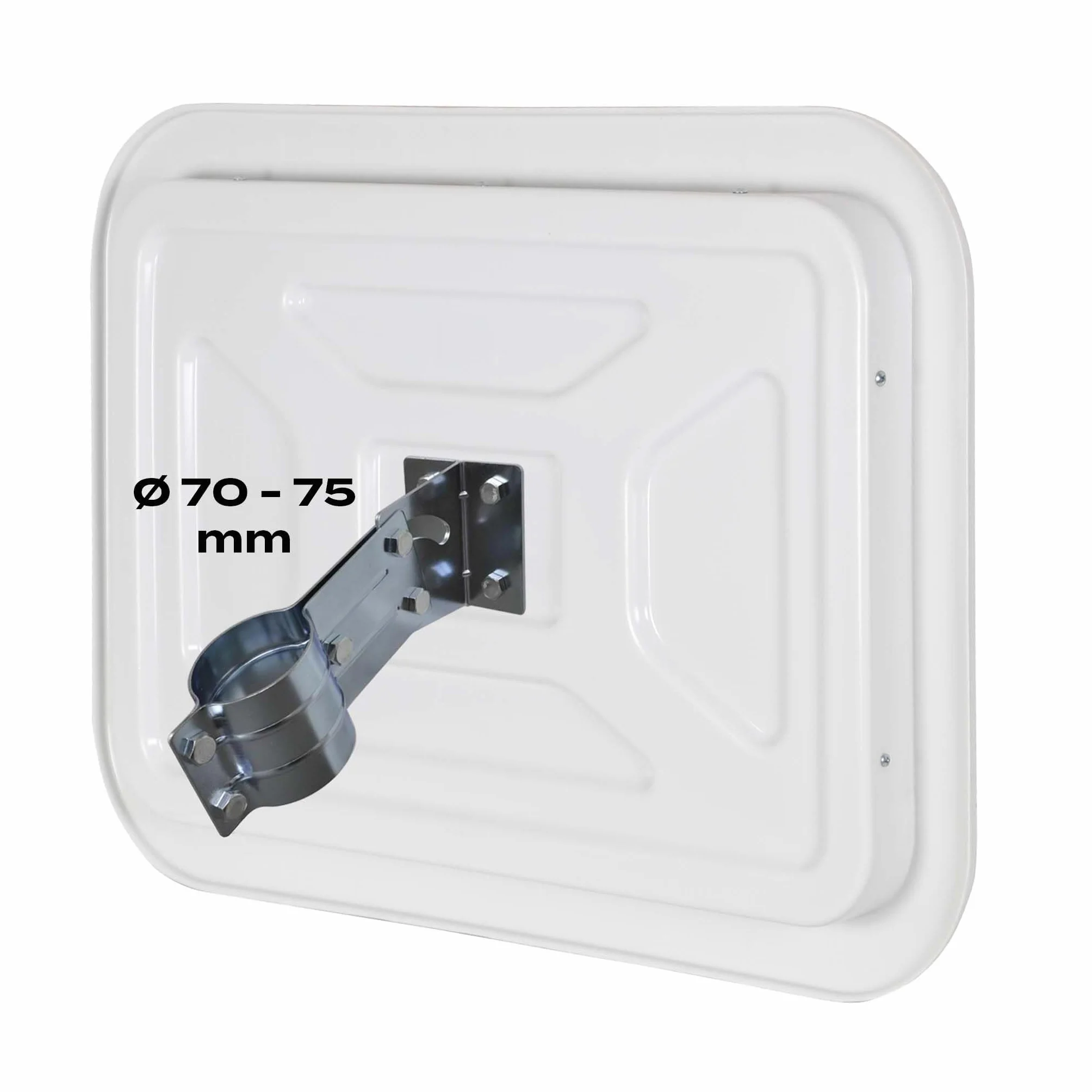 Wiltec Espejo de tráfico 70 x 90 cm convexo, espejo de seguridad angular con bandas reflectantes rojas y blancas, espejo convexo irrompible de plástico, espejo de vigilancia para salidas