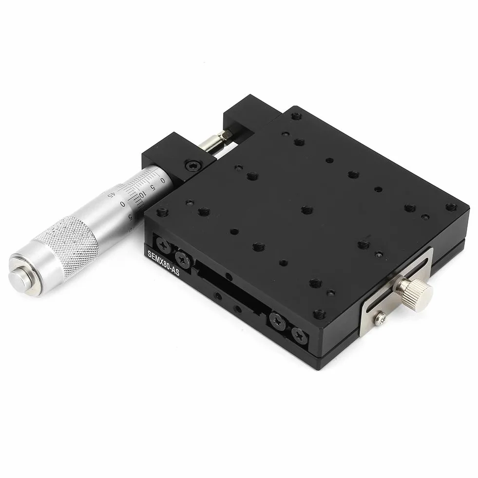 SEMX80-AS Etapas lineales de precisión rodillos cruzados 80x80 mm Micrómetro Manual Ajuste fino