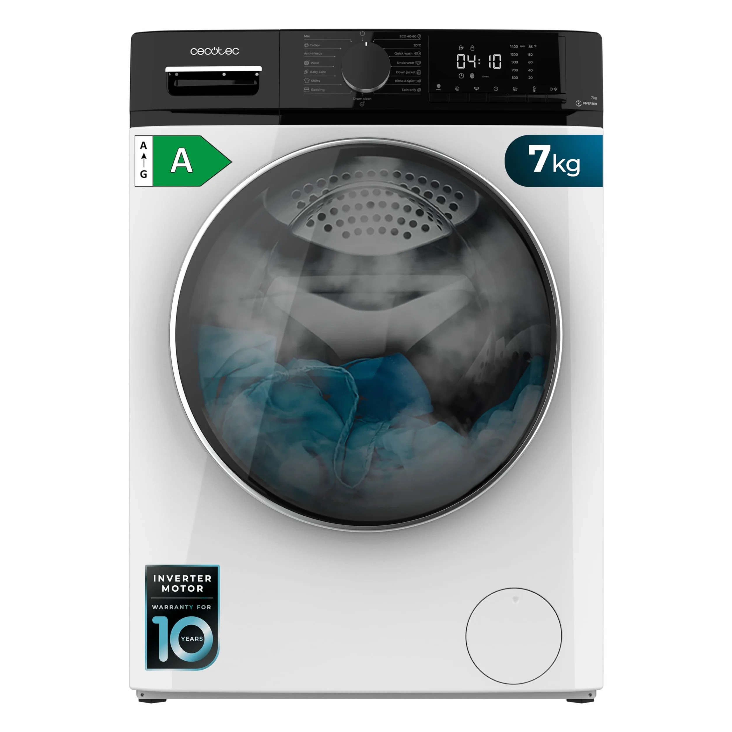 Cecotec Bolero Dresscode 7610 Lavadora Carga Frontal 7 kg 1400 rpm Clase A Motor Inverter Plus
