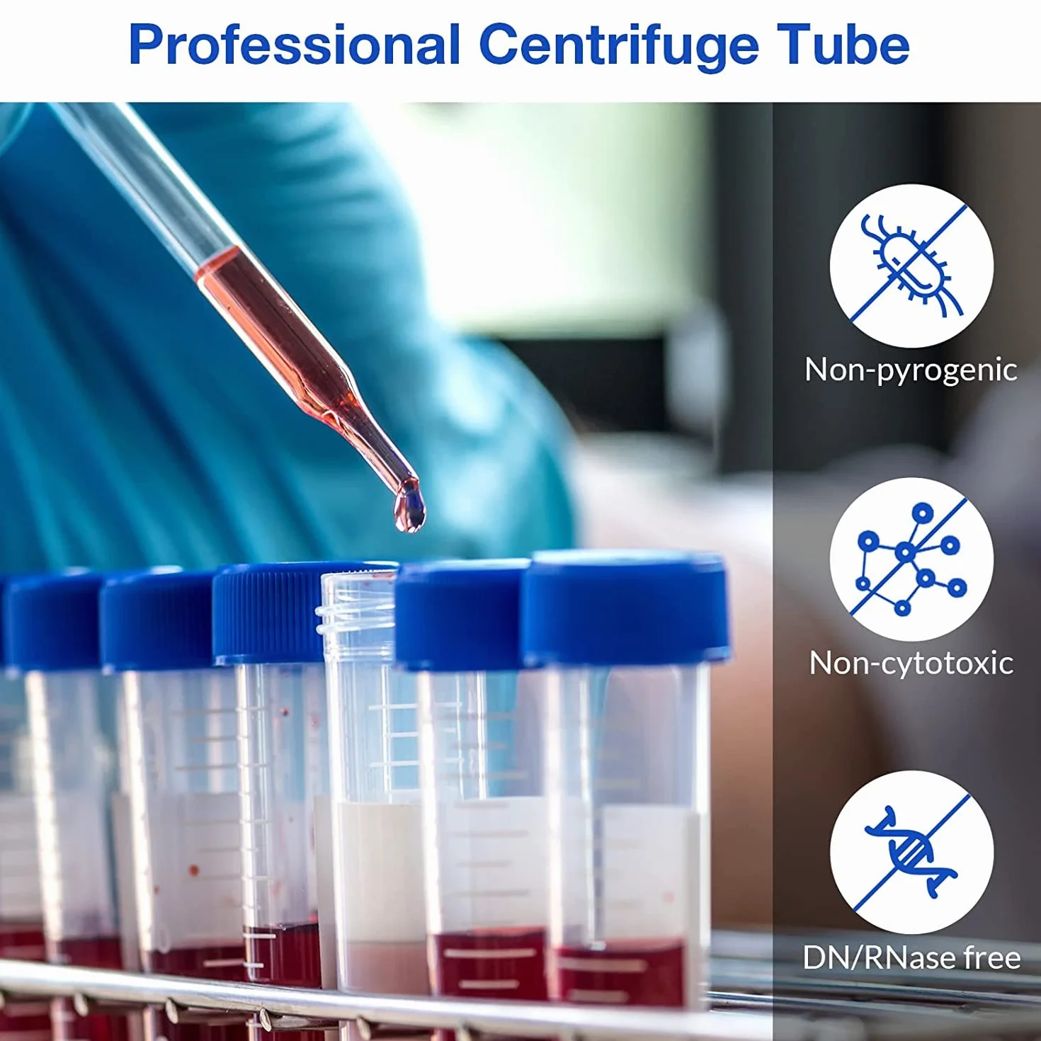 HUAZIZ 20 Piezas 15 ml Tubo de centrifugado de plástico, Tubos de centrífuga cónica para laboratorio